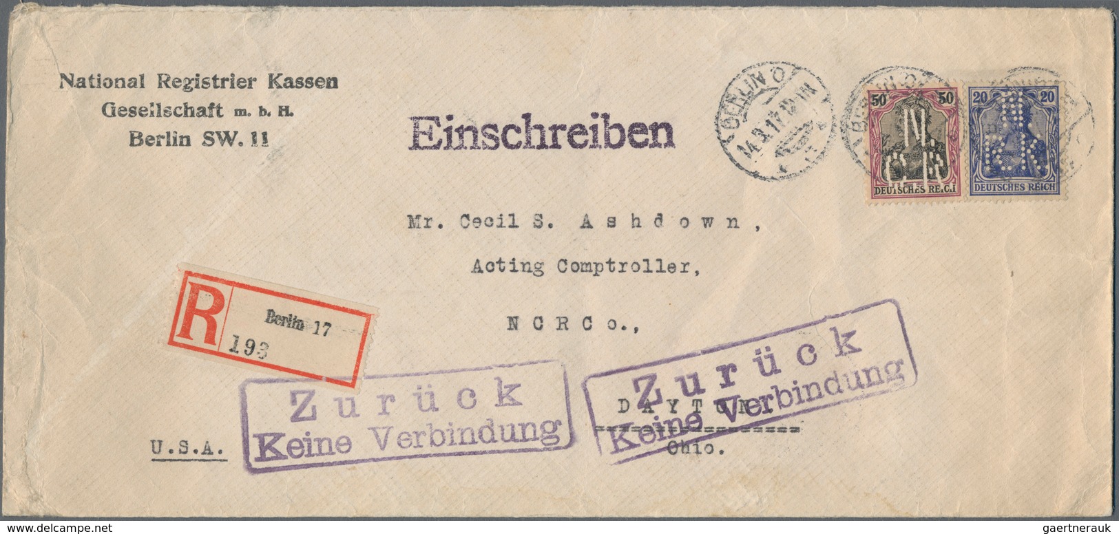 Deutsches Reich: 1875/1919, EINSCHREIBE-POST, Interessante Partie Mit Ca.40 Belegen, Dabei Frühe R-Z - Collections