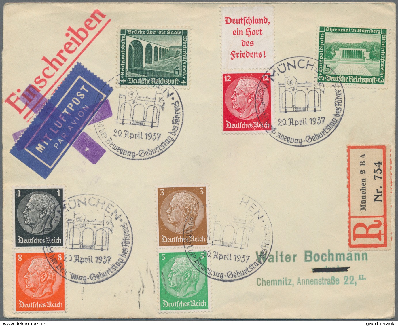 Deutsches Reich: 1875/1945 Ca., Konvolut Mit Ca.160 Belegen, Dabei Besetzungsausgaben, Interessante - Collections