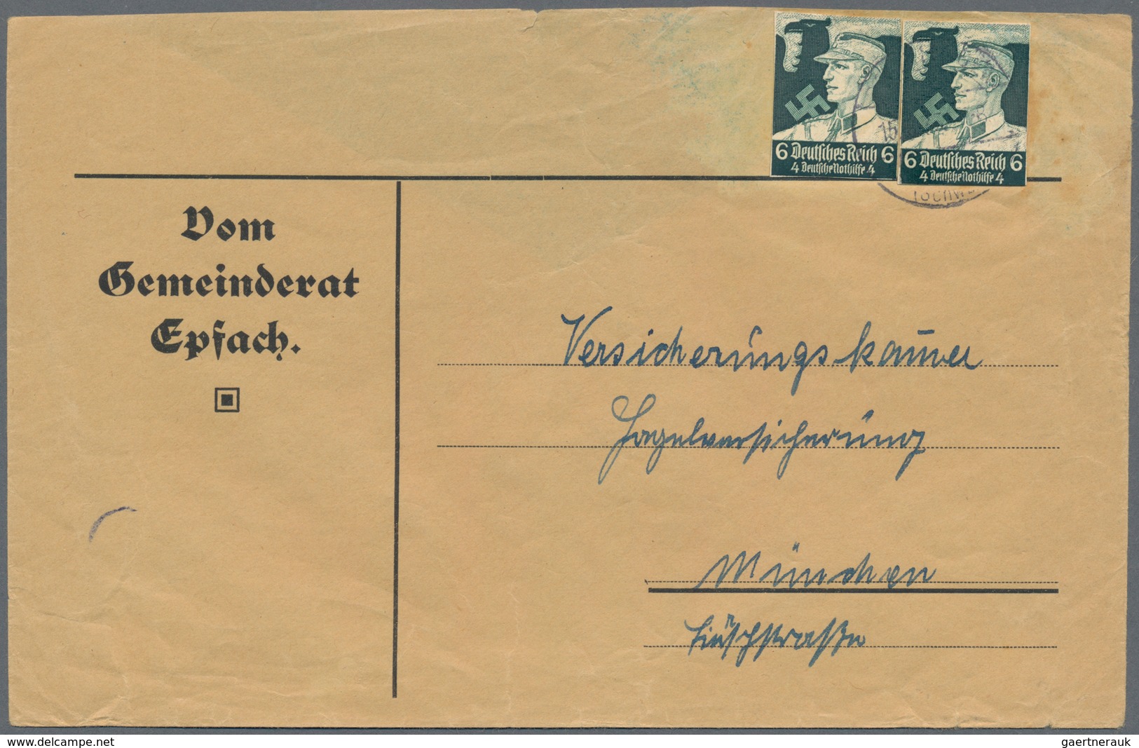 Deutsches Reich: 1878/1945, gehaltvoller Sammlungsbestand mit GANZSACHEN-AUSSCHNITTEN als Frankatur