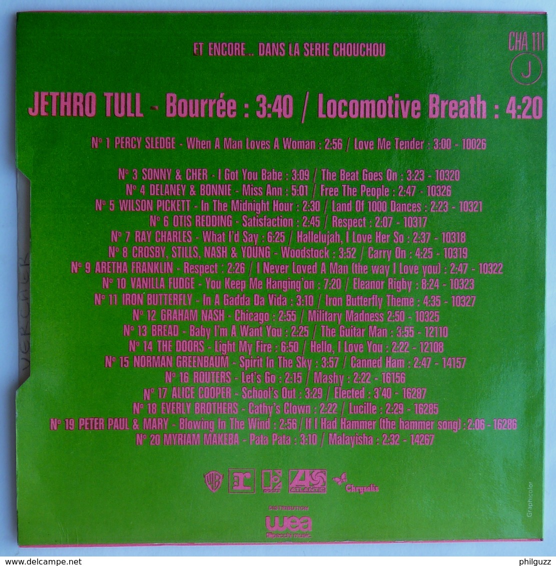 DISQUE 45T JETHRO TULL BOUREE LOCOMOTIVE BREATH  Série Chouchou  Cha 111 - Rock