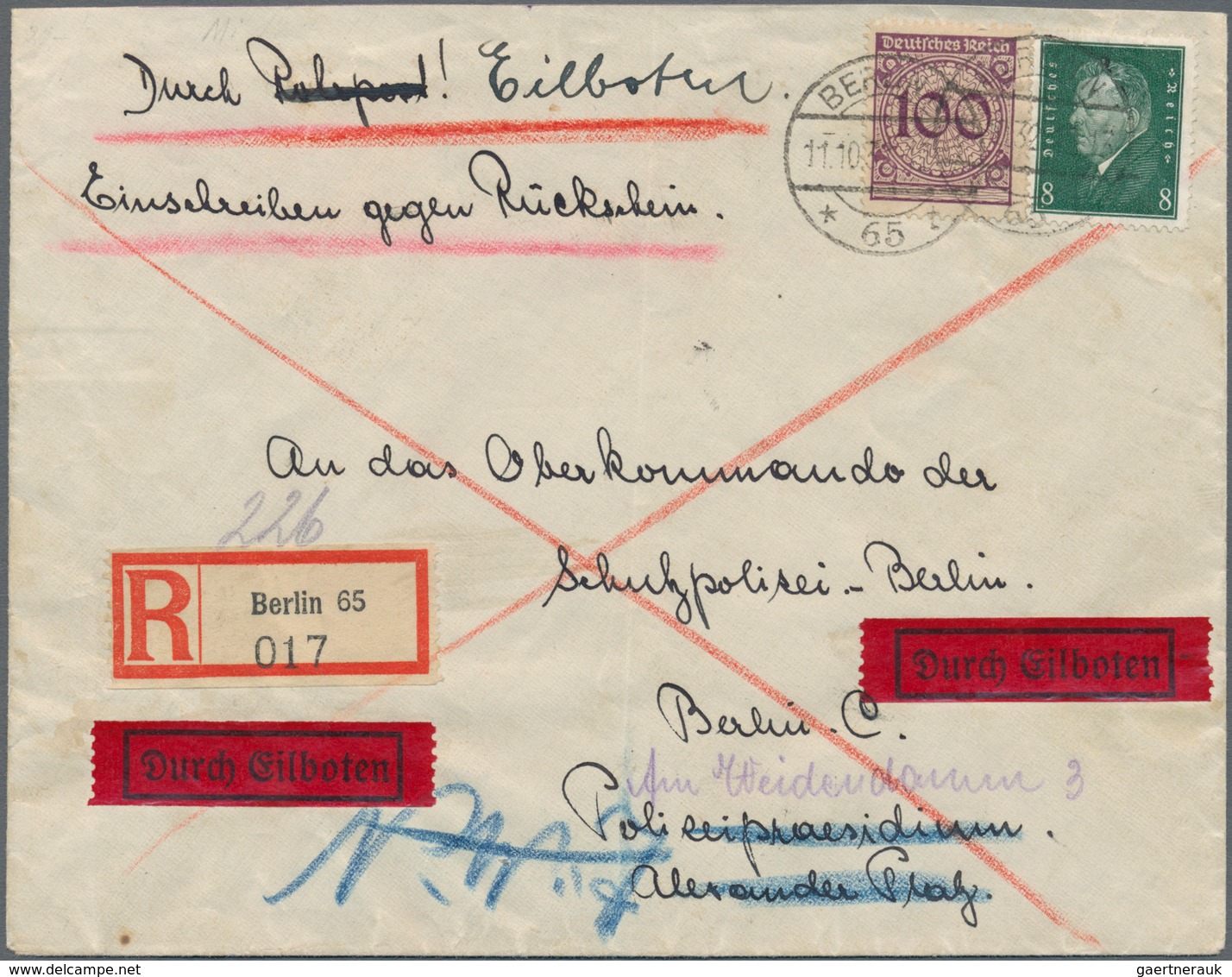 Deutsches Reich: 1909/1943, EILBOTEN, Gehaltvolles Konvolut Mit Ca.30 Meist Besseren Eilboten-Belege - Collections