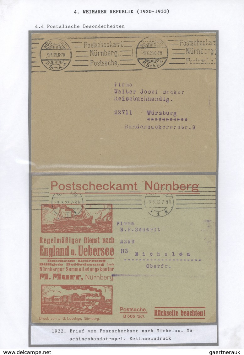 Deutsches Reich: 1920/1948 Ca., Marken Und Poststempel Am Beispiel Einer Heimatsammlung Nürnberg, Ab - Sammlungen