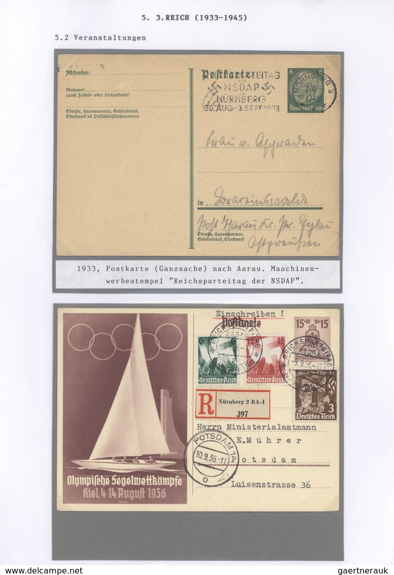 Deutsches Reich: 1920/1948 ca., Marken und Poststempel am Beispiel einer Heimatsammlung Nürnberg, ab