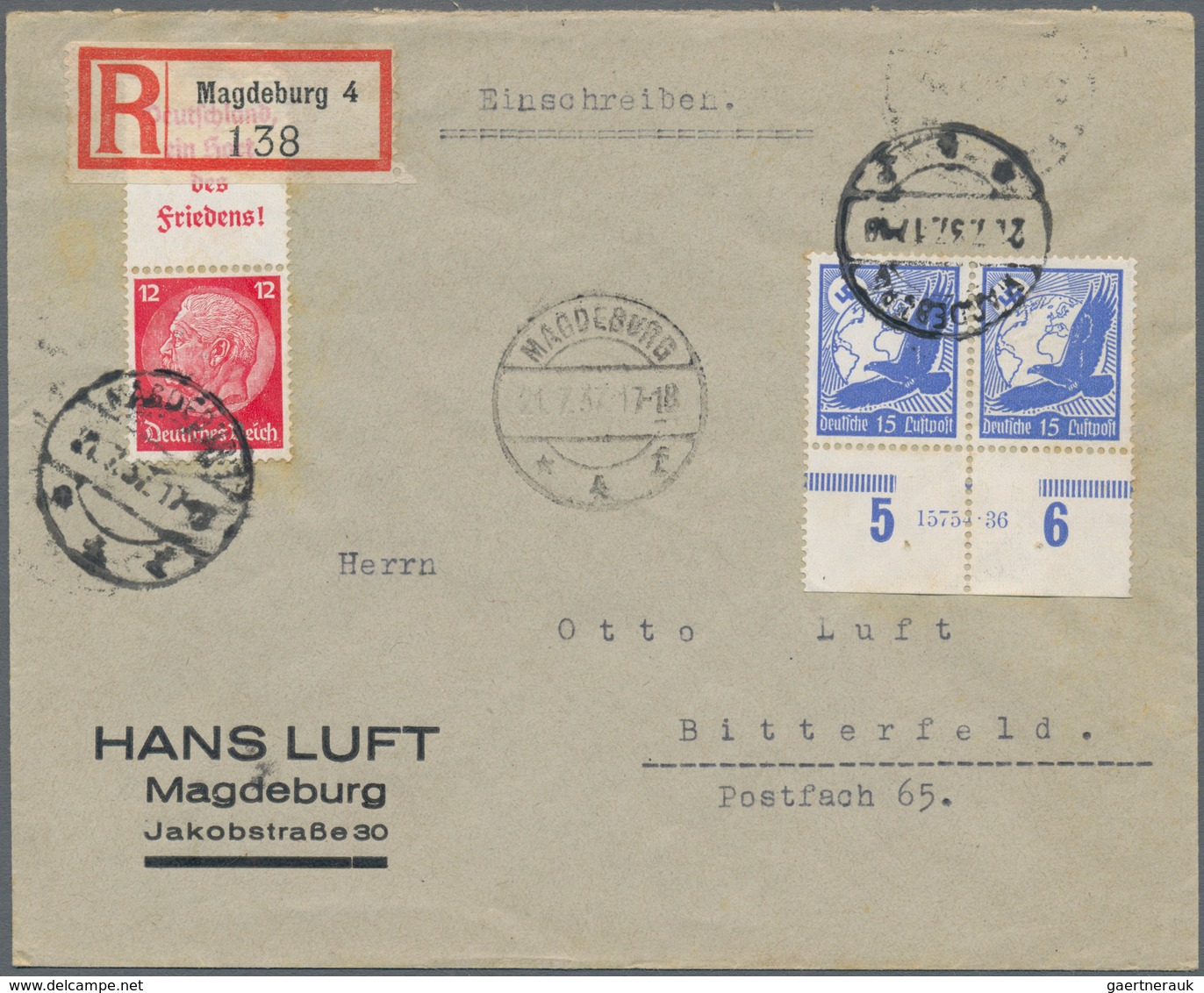 Deutsches Reich: 1921/1943, Partie Mit Ca.30 Belegen, Alle Frankiert Mit Rand- Bzw. Eckrandmarken, D - Collections