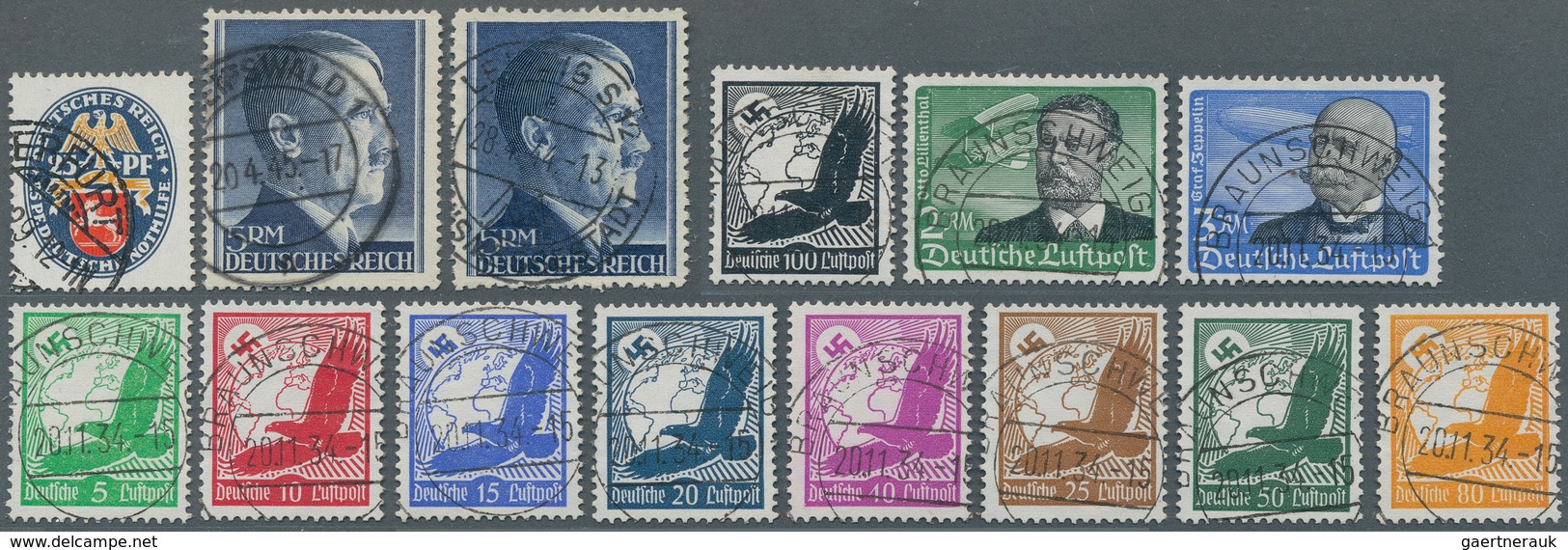 Deutsches Reich: 1928/1944, Ideal Gestempelte Partie Von Besseren Augaben: MiNr. 425 X Signiert Pesc - Verzamelingen