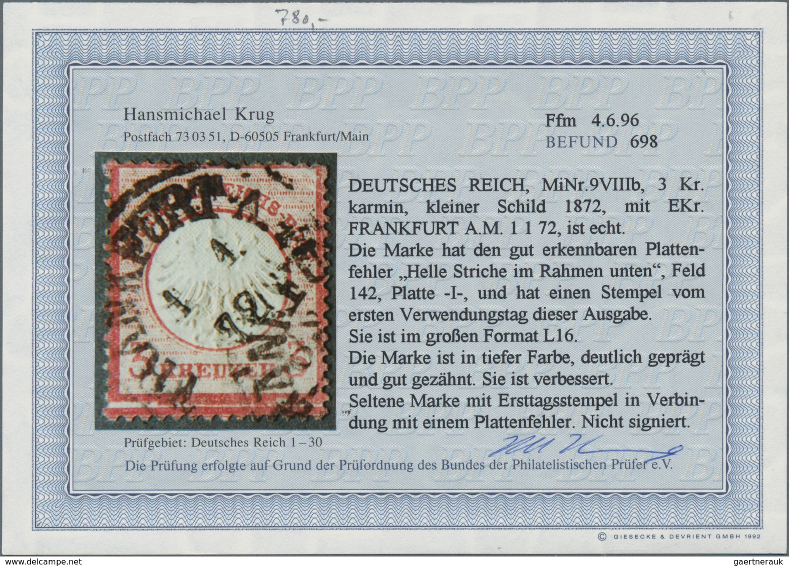 Deutsches Reich - Brustschild: 1872/1875, BRUSTSCHILD-STEMPEL-SPEZIALSAMMLUNG In Drei Ringbindern, S - Colecciones