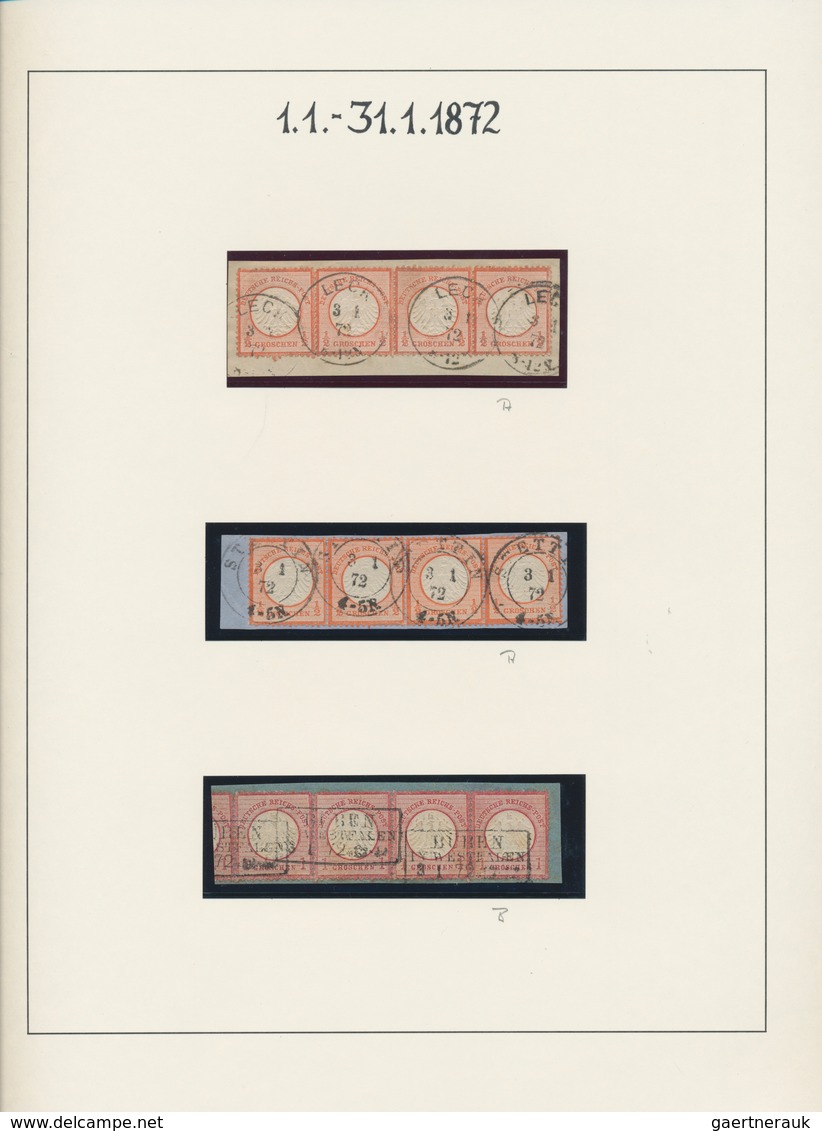 Deutsches Reich - Brustschild: 1872/1875, BRUSTSCHILD-STEMPEL-SPEZIALSAMMLUNG In Drei Ringbindern, S - Colecciones