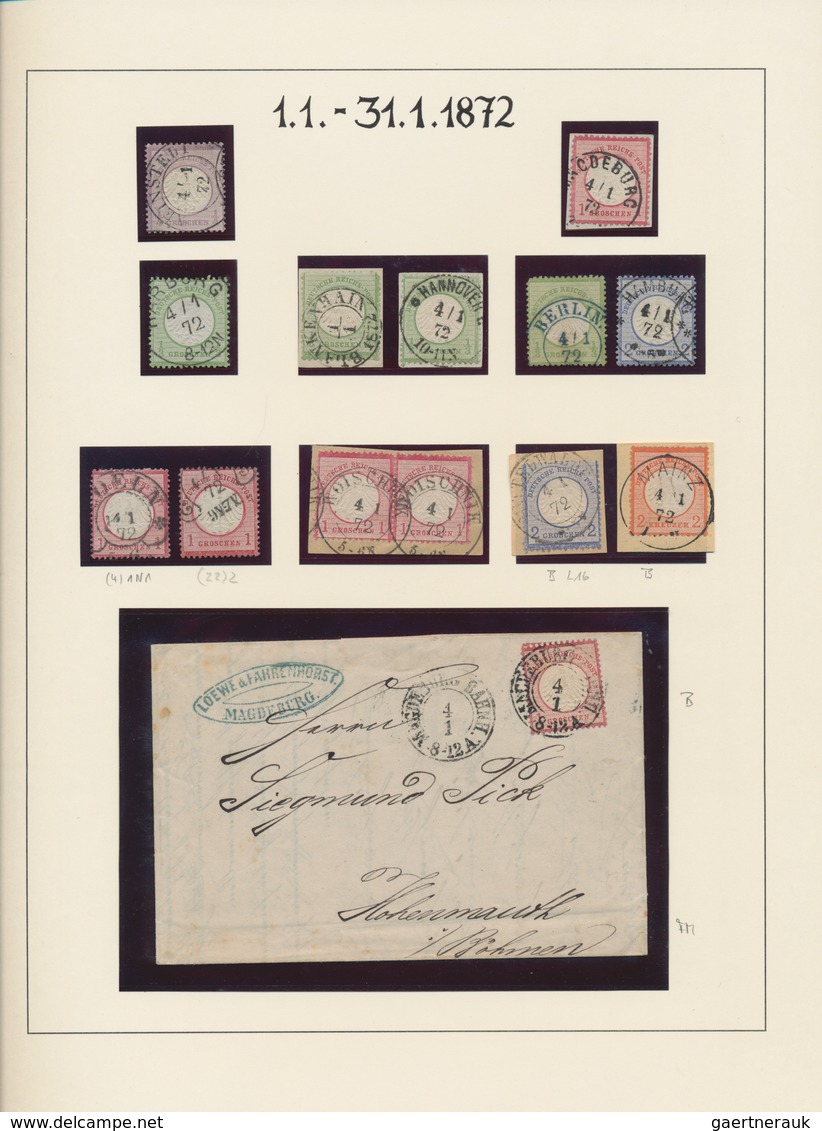 Deutsches Reich - Brustschild: 1872/1875, BRUSTSCHILD-STEMPEL-SPEZIALSAMMLUNG In Drei Ringbindern, S - Verzamelingen