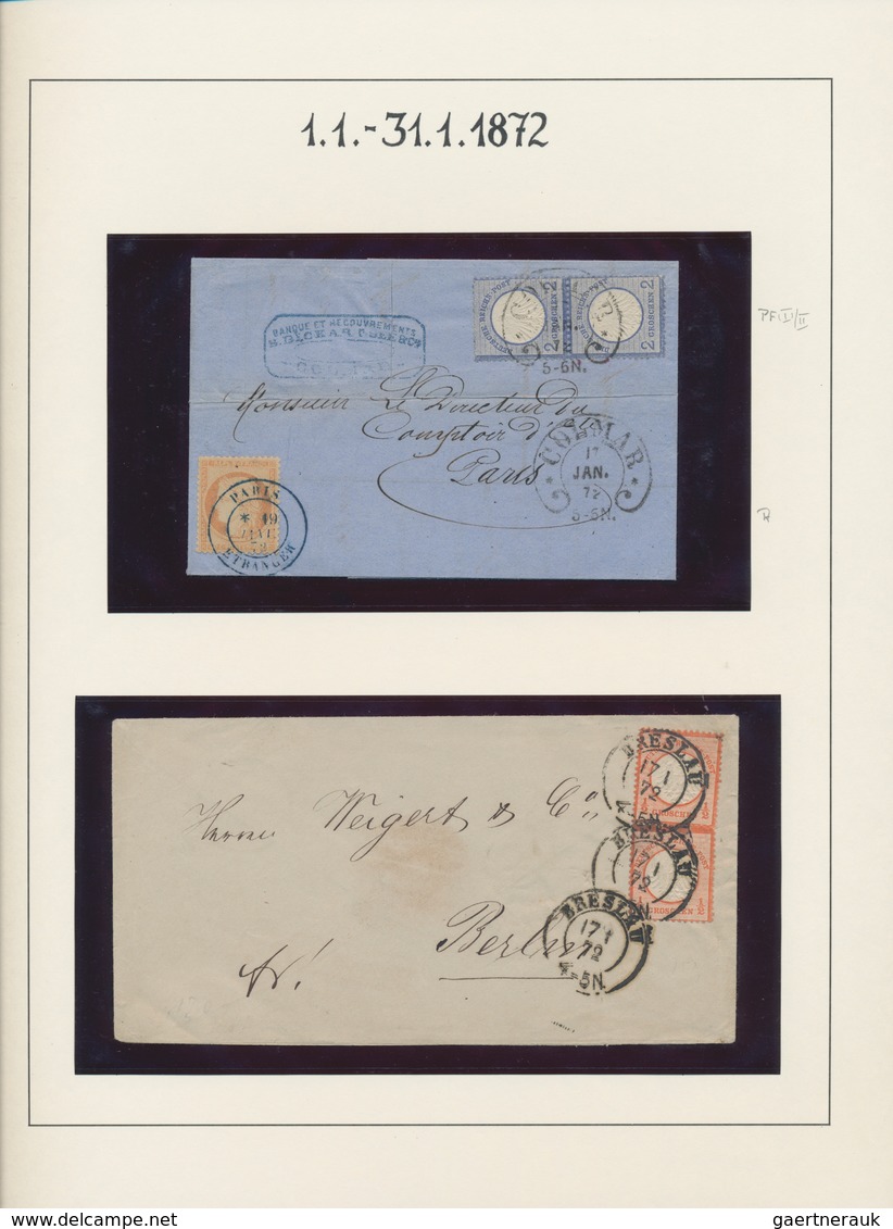 Deutsches Reich - Brustschild: 1872/1875, BRUSTSCHILD-STEMPEL-SPEZIALSAMMLUNG in drei Ringbindern, s