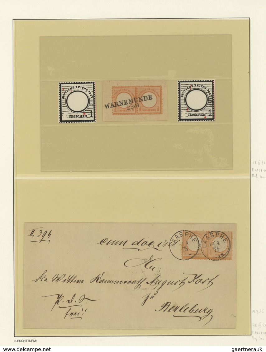 Deutsches Reich - Brustschild: 1872, Umfangreiche Spezialsammlung Der PLATTENFEHLER ½ Gr. Orange Mi. - Colecciones