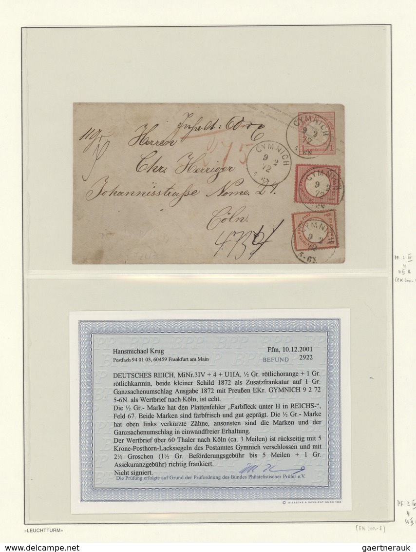 Deutsches Reich - Brustschild: 1872, Umfangreiche Spezialsammlung Der PLATTENFEHLER ½ Gr. Orange Mi. - Sammlungen