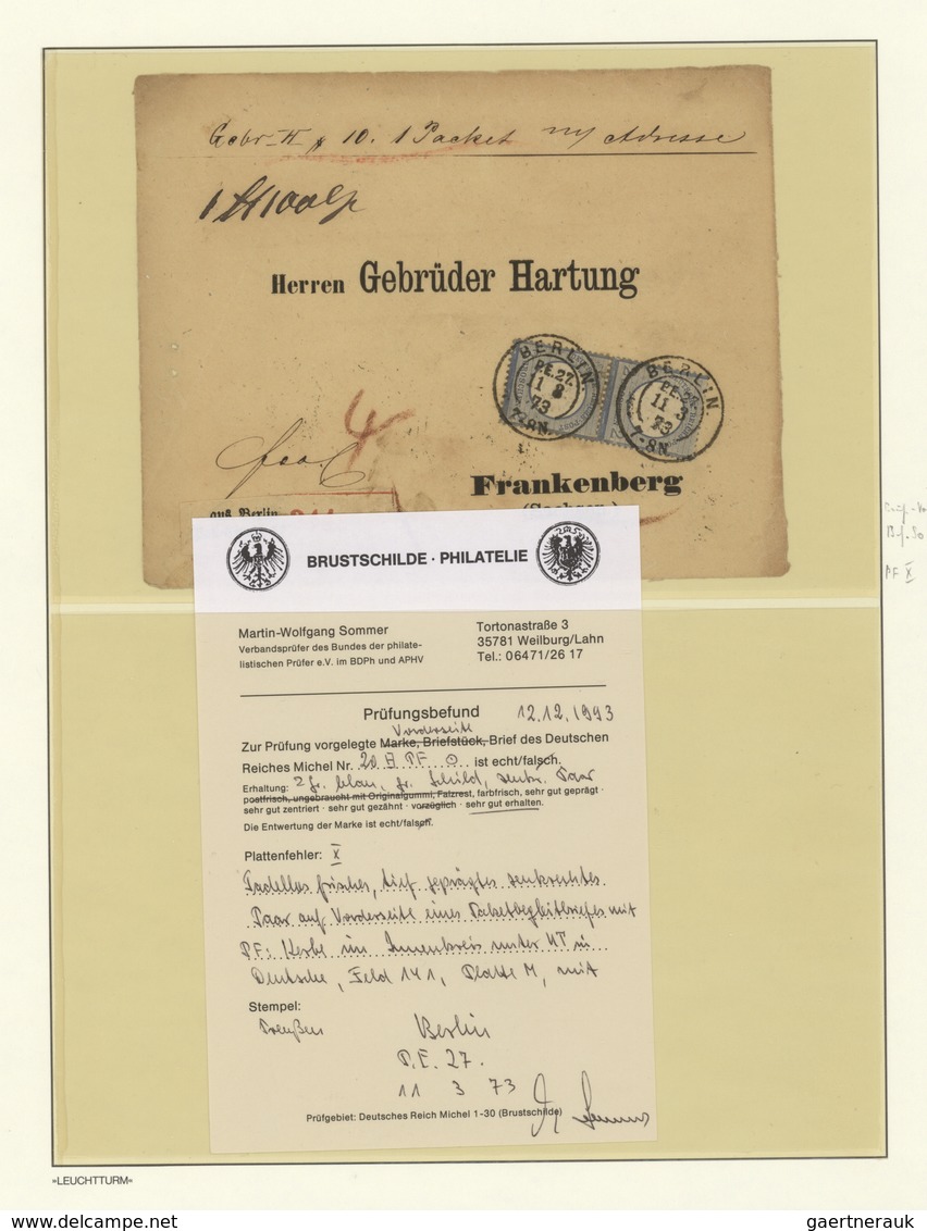 Deutsches Reich - Brustschild: 1872, Umfangreiche Spezialsammlung Der PLATTENFEHLER 2 Gr. Ultramarin - Verzamelingen