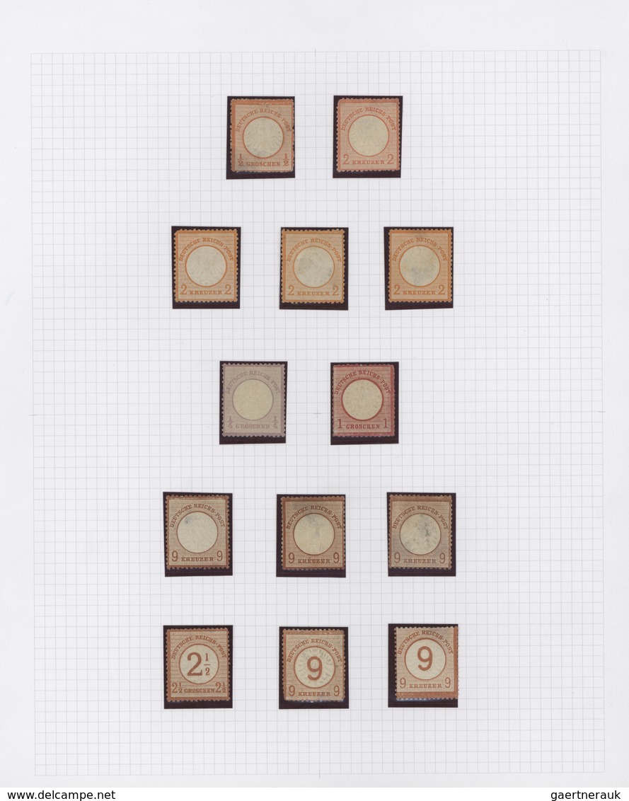 Deutsches Reich - Brustschild: 1872/1874, Ungebrauchte Sammlungspartie Von 13 Werten, Dabei MiNr. 3, - Verzamelingen