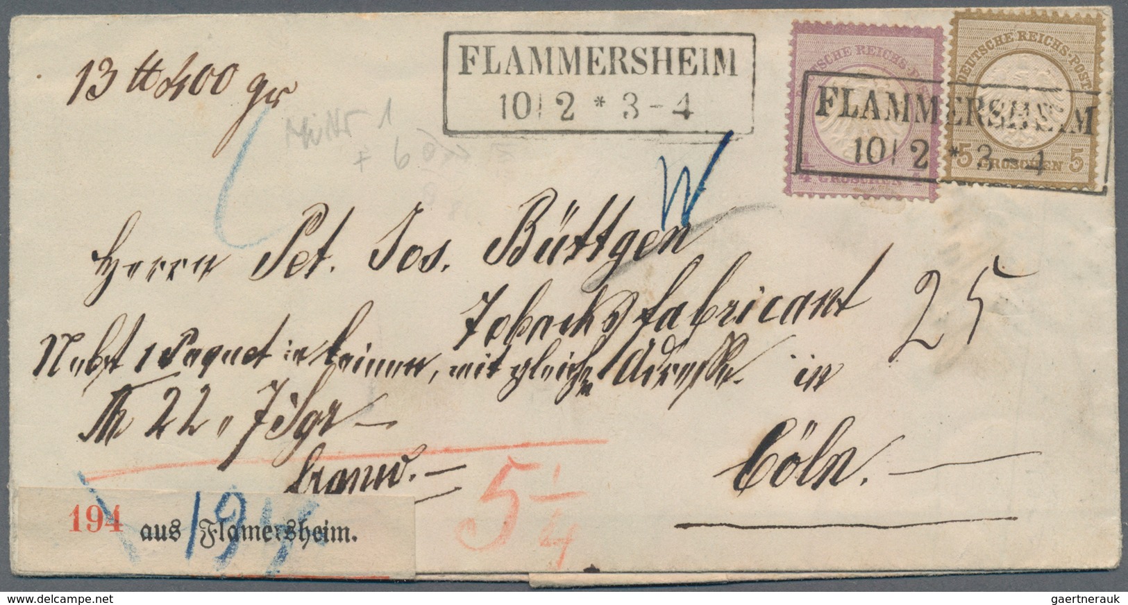 Deutsches Reich - Brustschild: 1872/1875 Ca., Gehaltvoller Sammlungsbestand Mit Ca.60 Briefen, Karte - Sammlungen