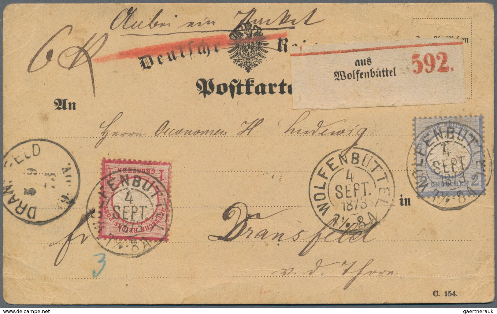 Deutsches Reich - Brustschild: 1872/1875, Interessantes Konvolut Mit 12 Belegen, Dabei 3 X MiNr.2 Au - Colecciones