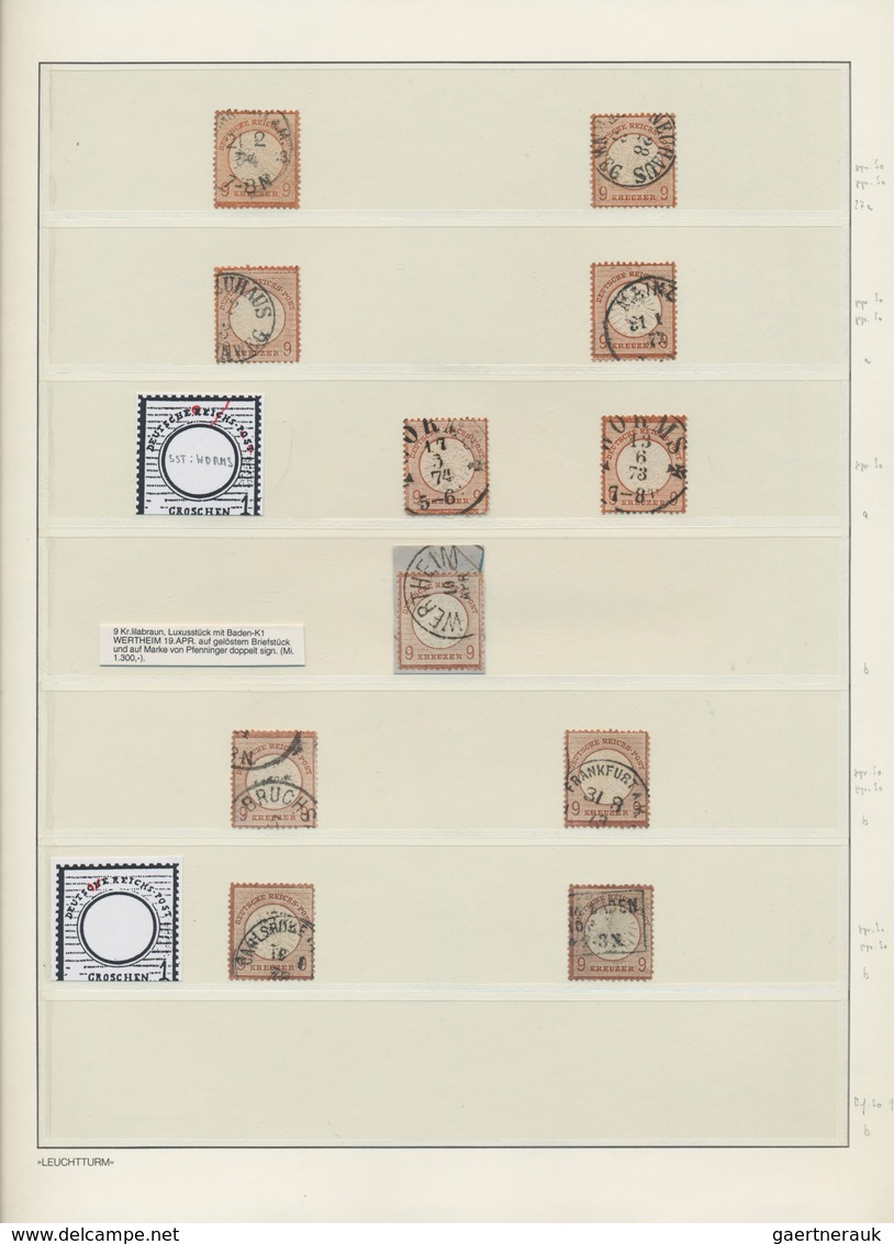 Deutsches Reich - Brustschild: 1872/74 Spezialsammlung Großer Brustschild von 198 meist Kreuzerwerte