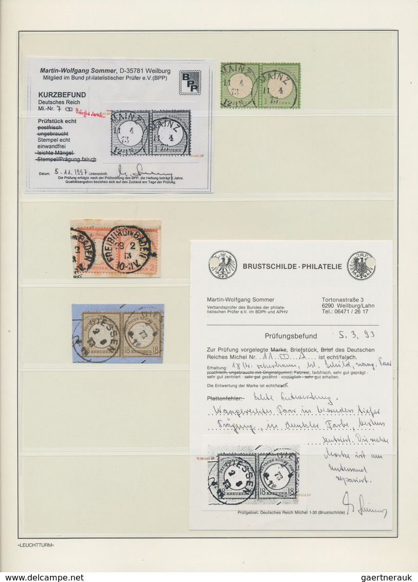 Deutsches Reich - Brustschild: 1872/74, Spezialsammlung KLEINER BRUSTSCHILD In GESTEMPLTEN EINHEITEN - Verzamelingen