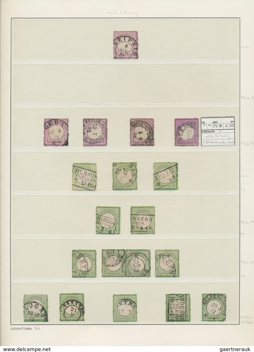 Deutsches Reich - Brustschild: 1872/74, Umfangreiche BRUSTSCHILD-Spezialsammlung ZÄHNUNG-BESONDERHEI - Colecciones
