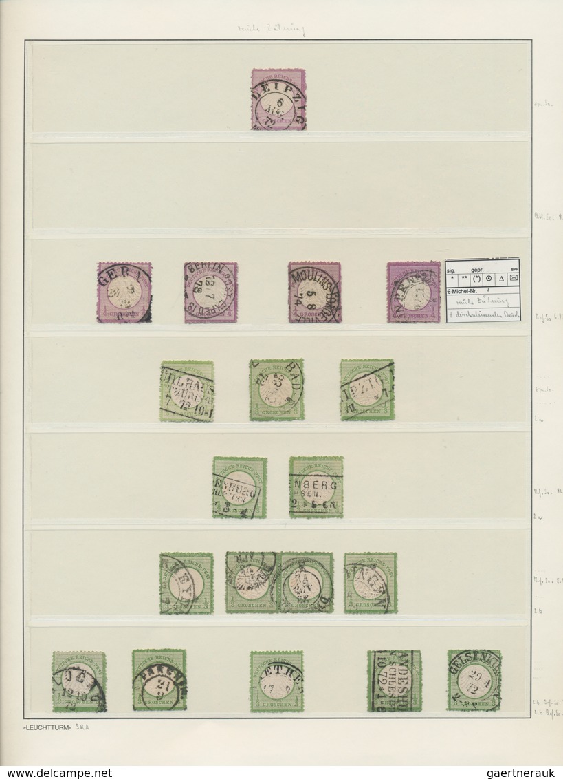 Deutsches Reich - Brustschild: 1872/74, Umfangreiche BRUSTSCHILD-Spezialsammlung ZÄHNUNG-BESONDERHEI - Verzamelingen