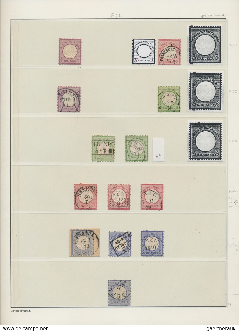 Deutsches Reich - Brustschild: 1872/74, Umfangreiche BRUSTSCHILD-Spezialsammlung ZÄHNUNG-BESONDERHEI - Colecciones