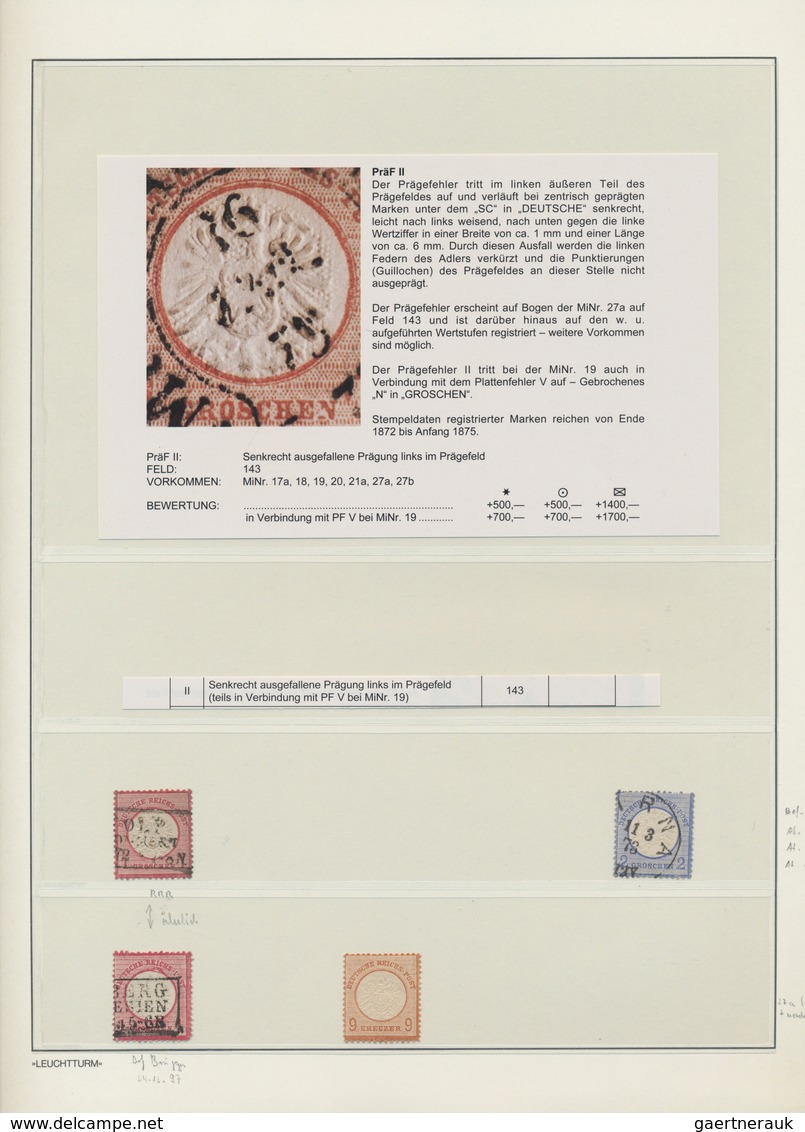 Deutsches Reich - Brustschild: 1872/74, Umfangreiche Spezialsammlung Seltener BRUSTSCHILD-PRÄGEAUSFÄ - Verzamelingen