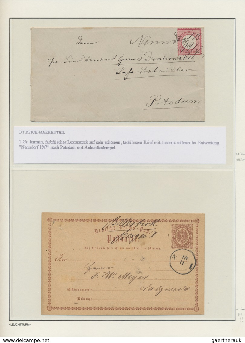 Deutsches Reich - Brustschild: 1872/75, Kleine Spezialsammlung Handschriftliche Ortsangaben Auf Brus - Sammlungen