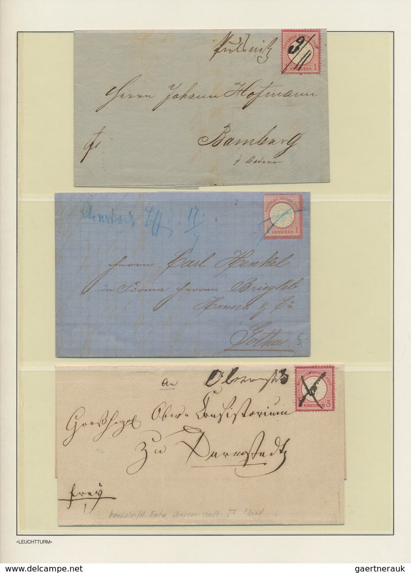 Deutsches Reich - Brustschild: 1872/75, Kleine Spezialsammlung Handschriftliche Ortsangaben Auf Brus - Verzamelingen
