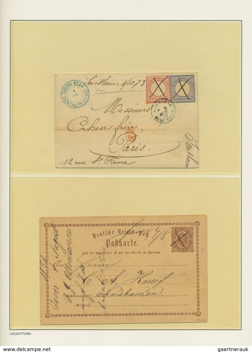 Deutsches Reich - Brustschild: 1872/75, Kleine Spezialsammlung Handschriftliche Ortsangaben Auf Brus - Colecciones