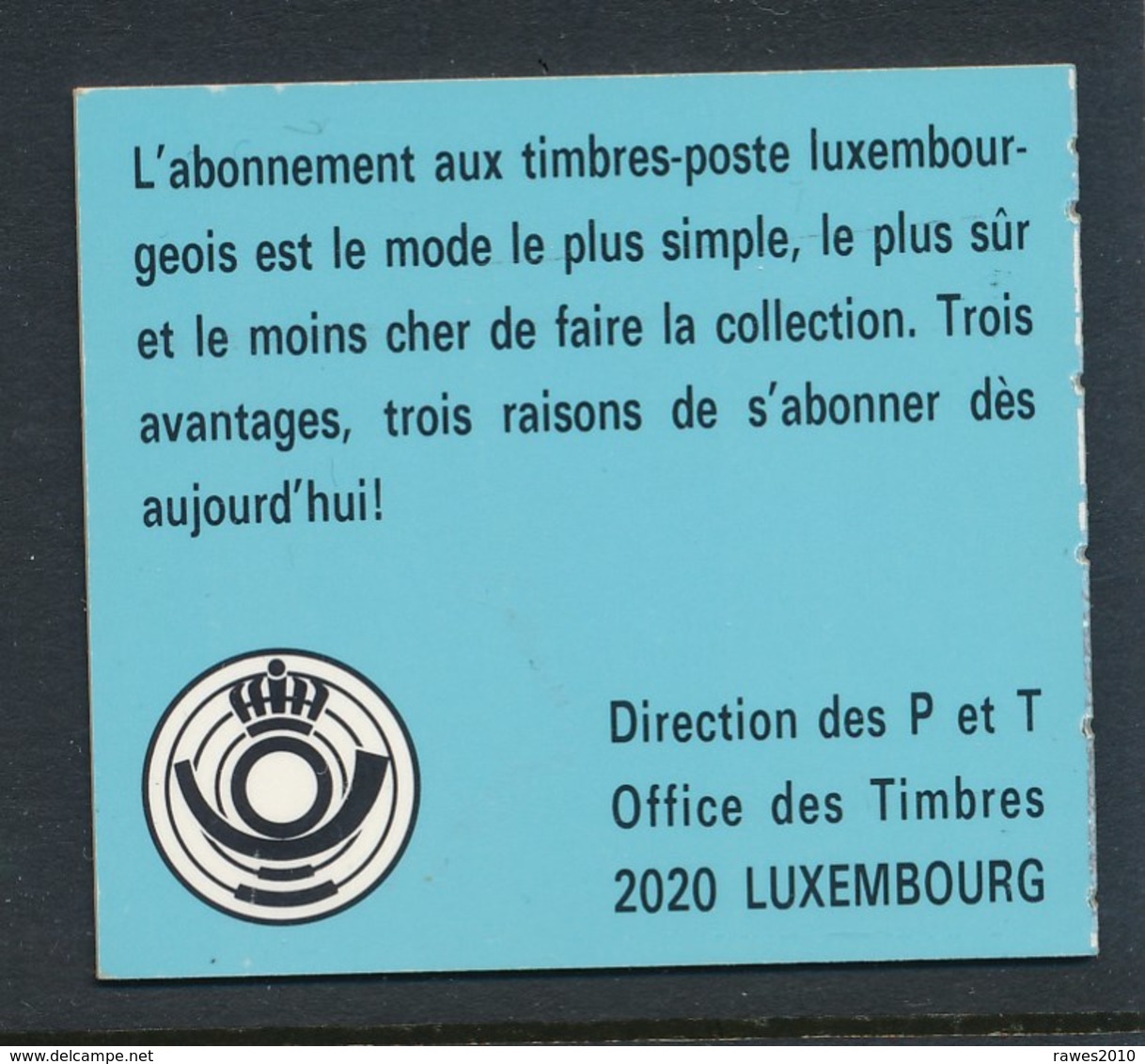 LUXEMBURG Markenheft Mi. 1 Postfr. Post Und Telekommunikation - Postzegelboekjes