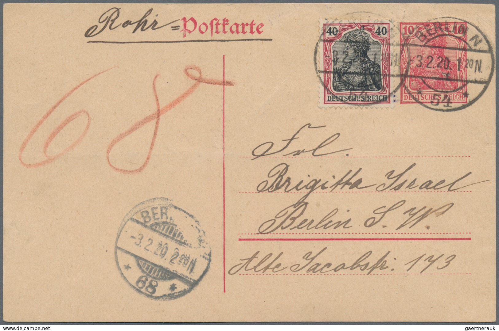 Deutsches Reich - Germania: 1900/1920, ORTSPOST GERMANIA, Interessanter Sammlungsbestand Mit Ca.70 B - Verzamelingen
