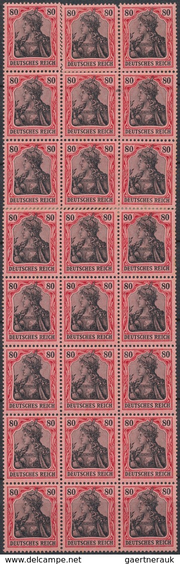 Deutsches Reich - Germania: 1905/1915, 80 Pfg. Germania Mit Wasserzeichen, Bestand Von 61 Marken In - Colecciones