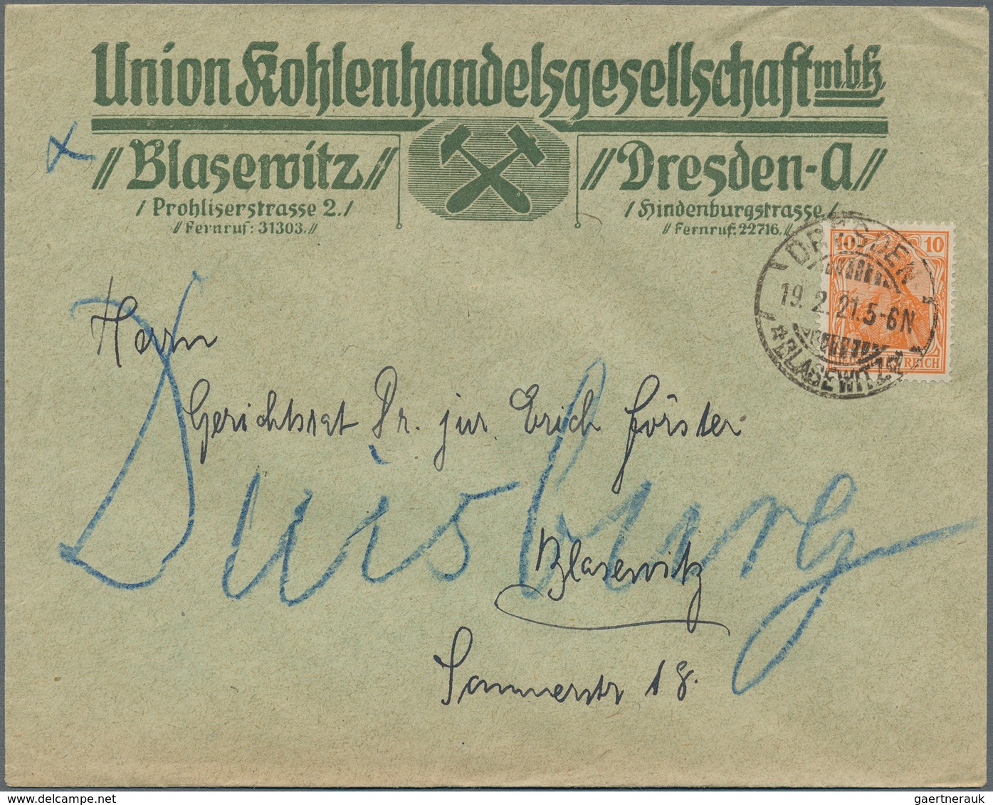 Deutsches Reich - Germania: 1920/22, Briefposten Mit 450 Briefen Späte Germania Und Frühe Infla Aus - Sammlungen