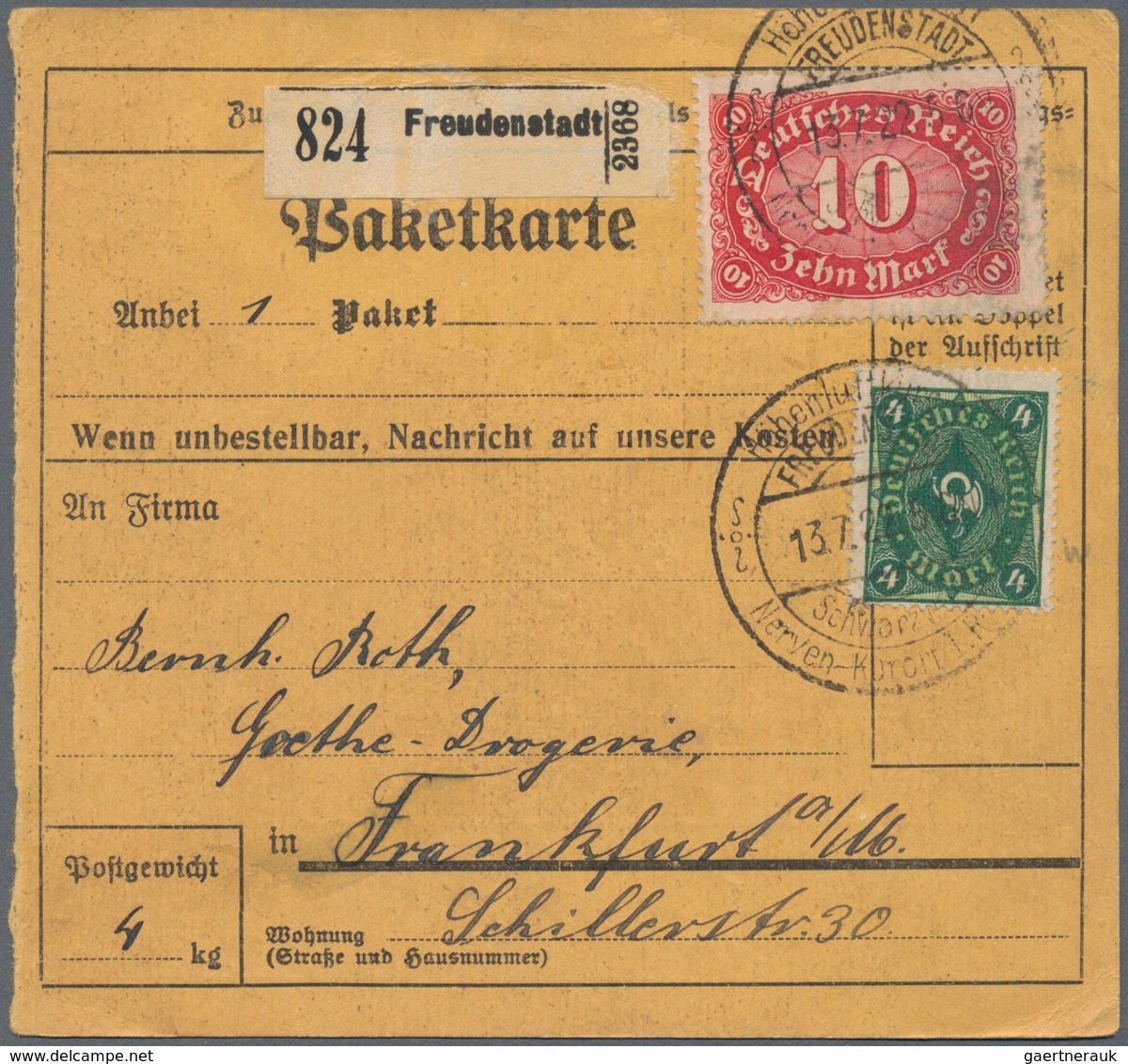 Deutsches Reich - Inflation: 1918/1923, Interessanter Posten Von Ca. 117 Belegen,dabei Paketkarten, - Colecciones