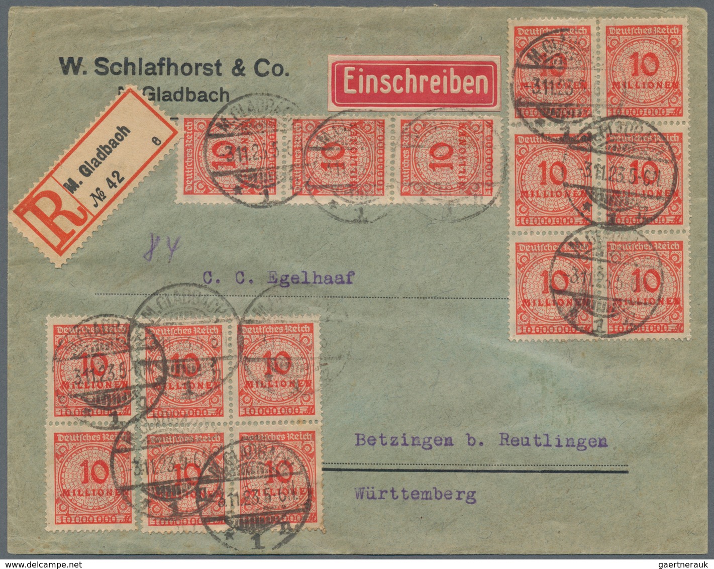 Deutsches Reich - Inflation: 1919/1923, gehaltvoller Sammlungsbestand mit ca.200 Belegen, dabei viel