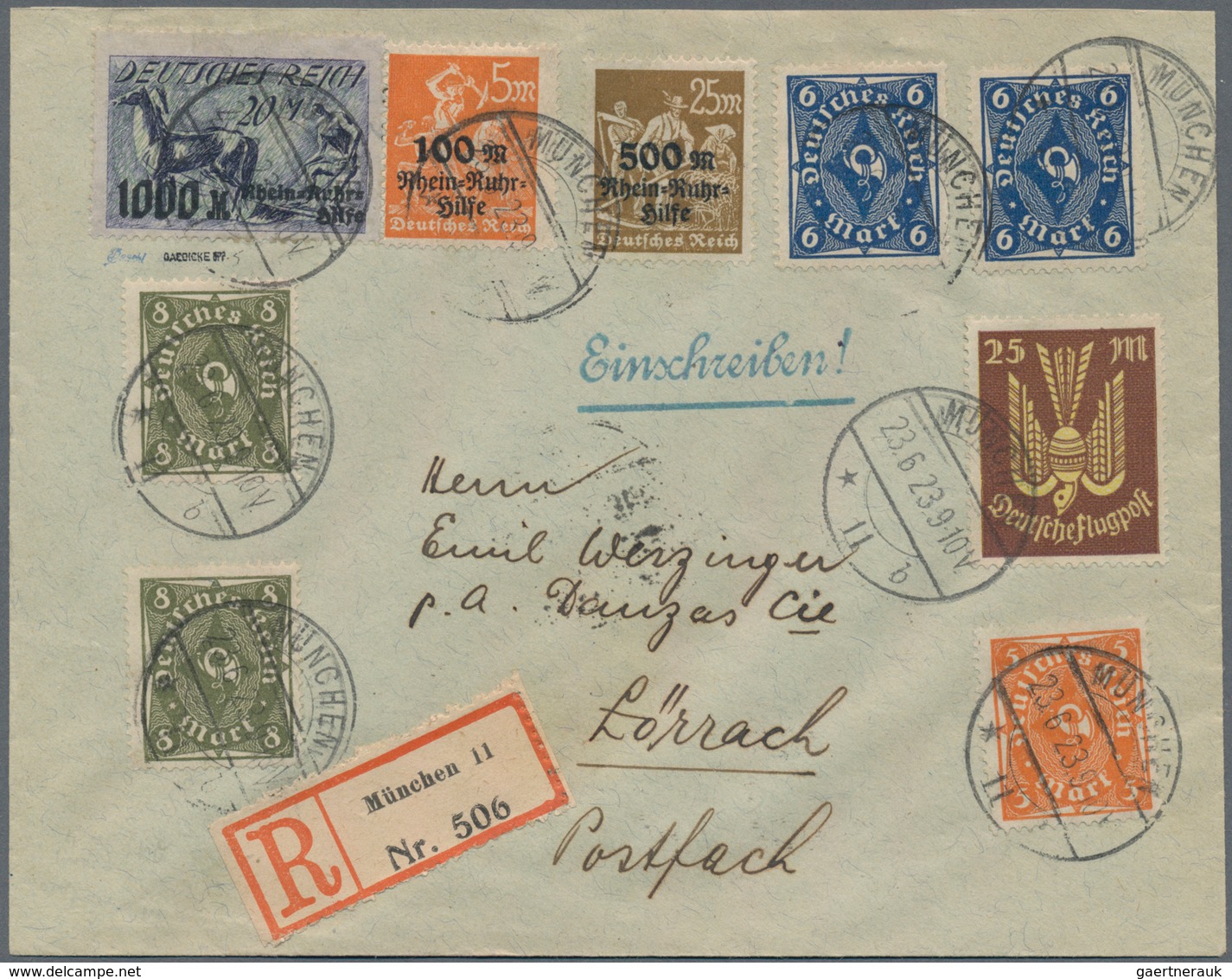 Deutsches Reich - Inflation: 1919/1923, hochwertiger Sammlungsbestand mit ca.70 Briefen, Karten und