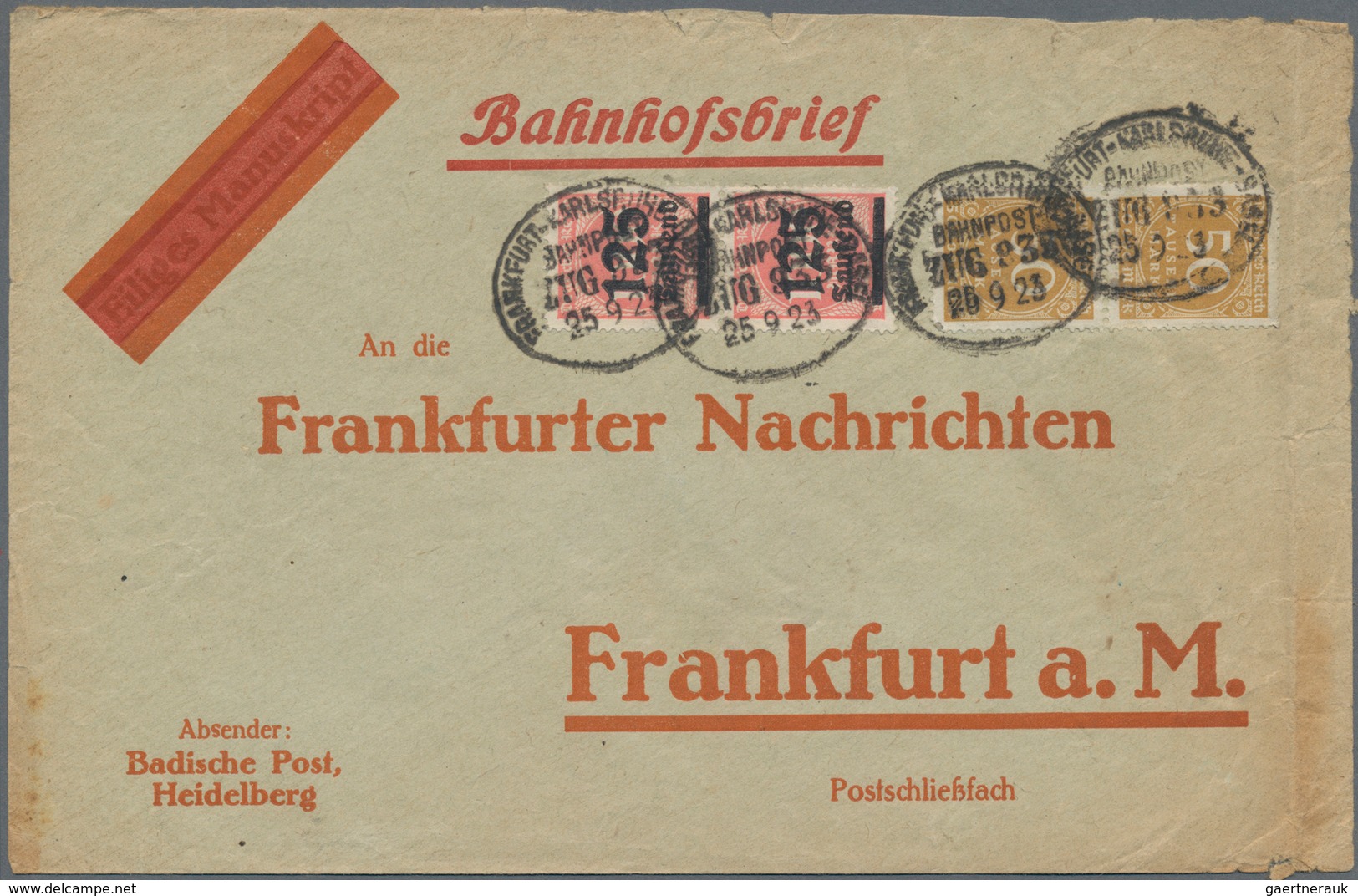 Deutsches Reich - Inflation: 1919/1923, hochwertiger Sammlungsbestand mit ca.80 zumeist besseren Bel