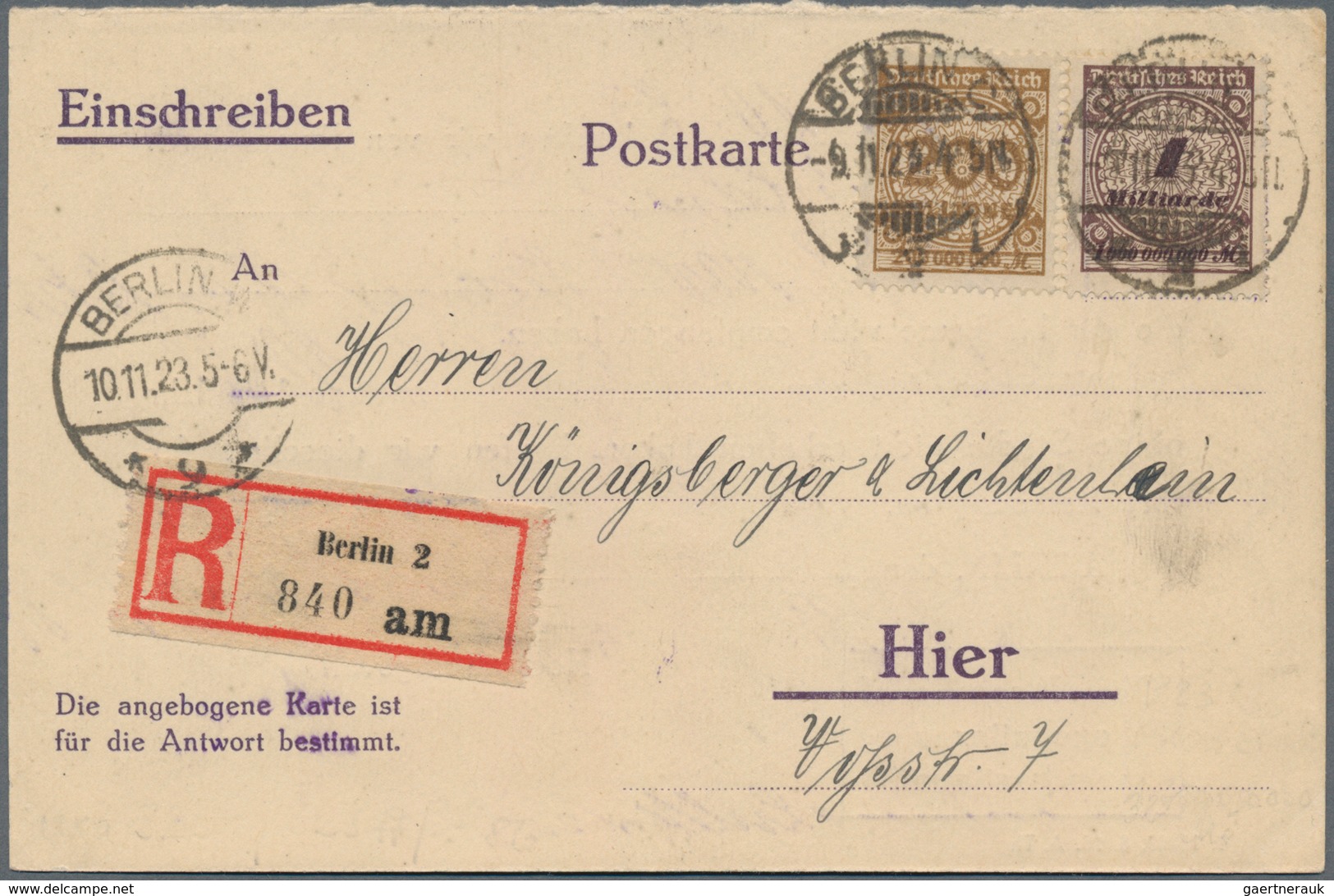 Deutsches Reich - Inflation: 1919/1923, hochwertiger Sammlungsbestand mit ca.80 zumeist besseren Bel