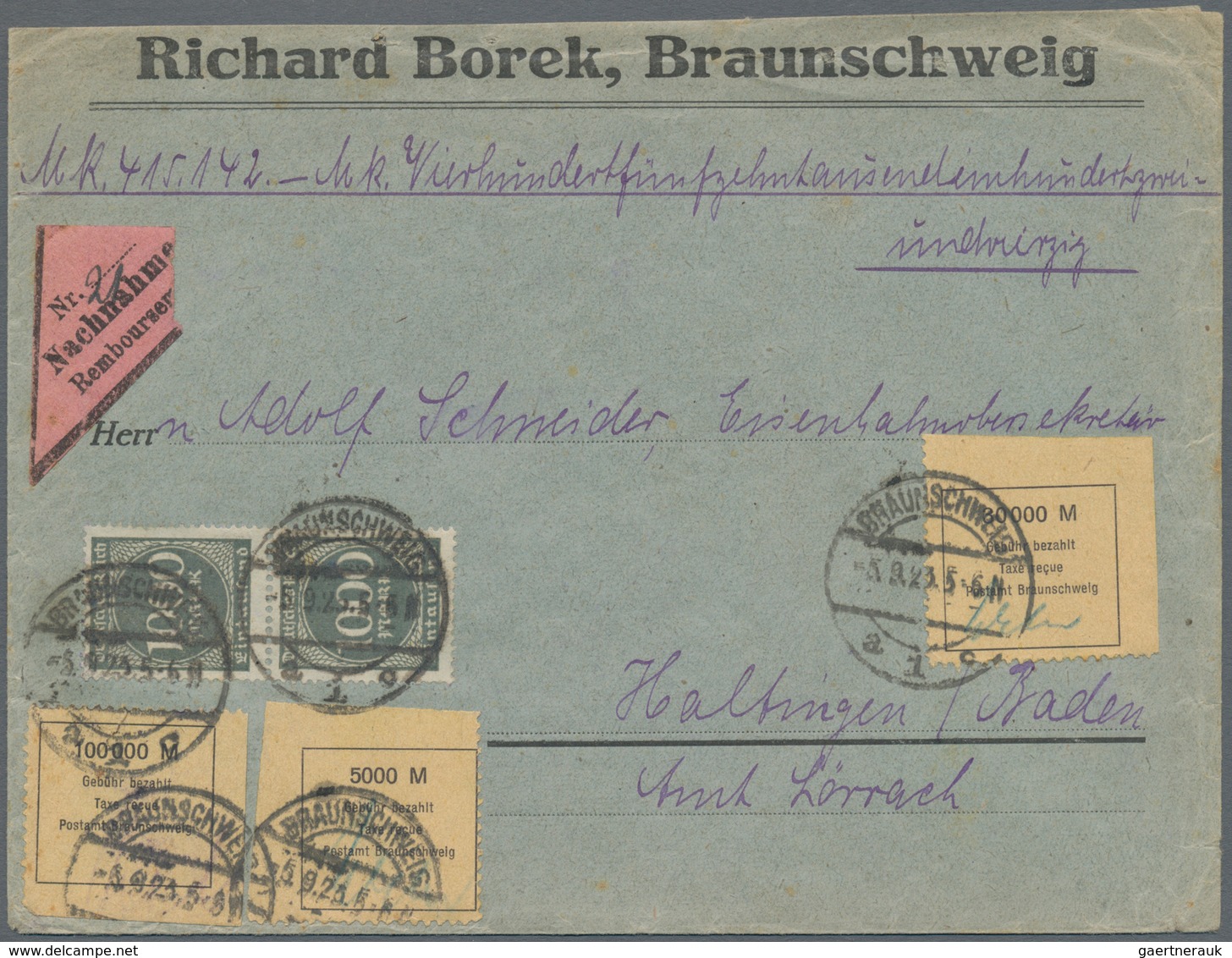 Deutsches Reich - Inflation: 1919/1923, Reichhaltiger Posten Mit Ca.230 Belegen, Dabei Einschreiben, - Colecciones