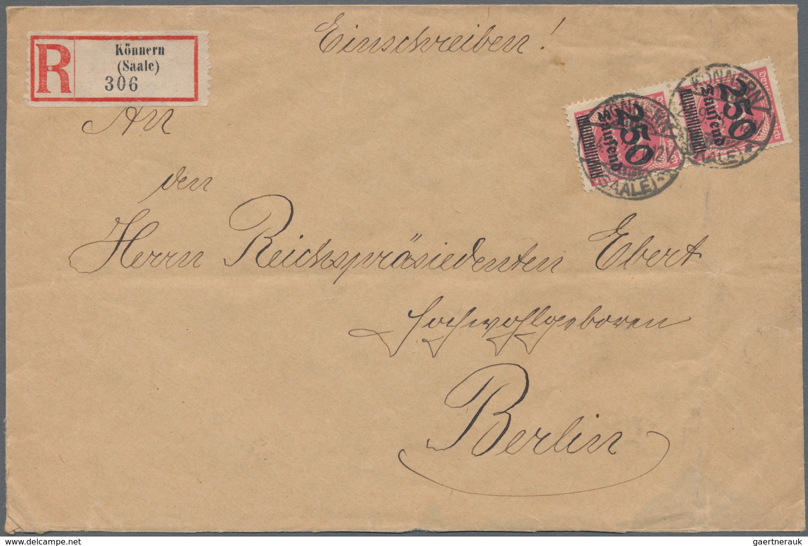 Deutsches Reich - Inflation: 1919/1923, Reichhaltiger Posten Mit Ca.230 Belegen, Dabei Einschreiben, - Colecciones