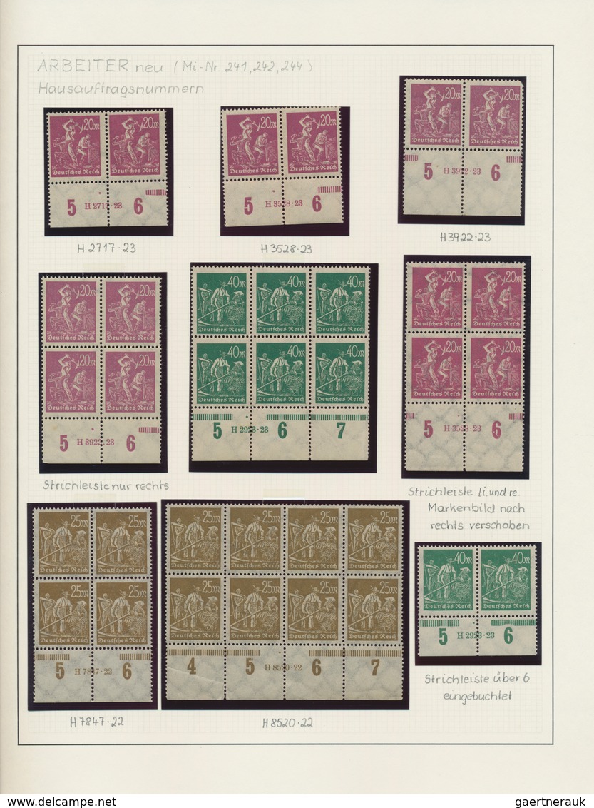 Deutsches Reich - Inflation: 1919/1923, umfangreiche postfrische Spezialsammlung von ca. 3.950 Marke