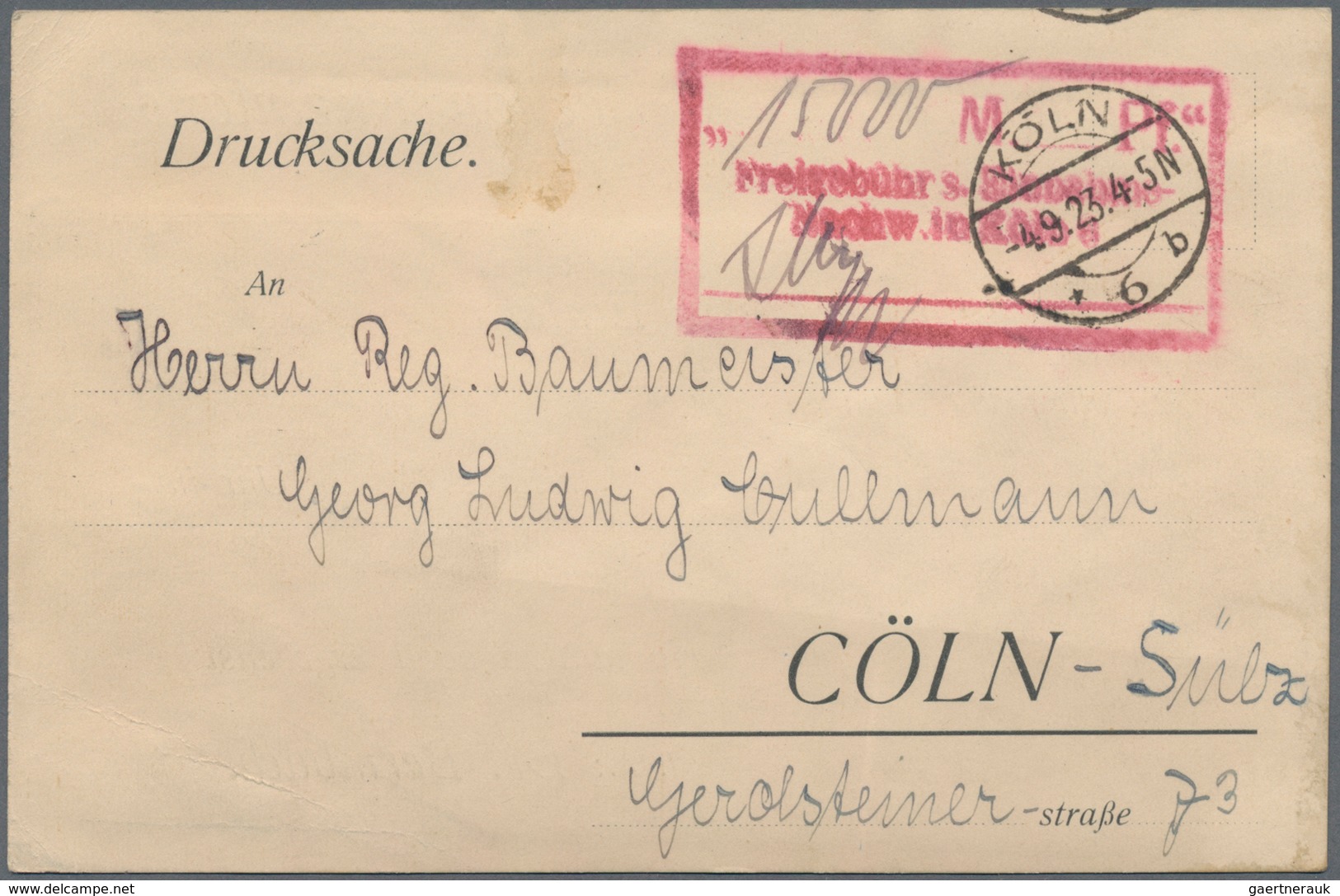 Deutsches Reich - Inflation: 1919/1923, Vielseitige Partie Von Ca. 400 Briefen, Karten Und Gebraucht - Colecciones