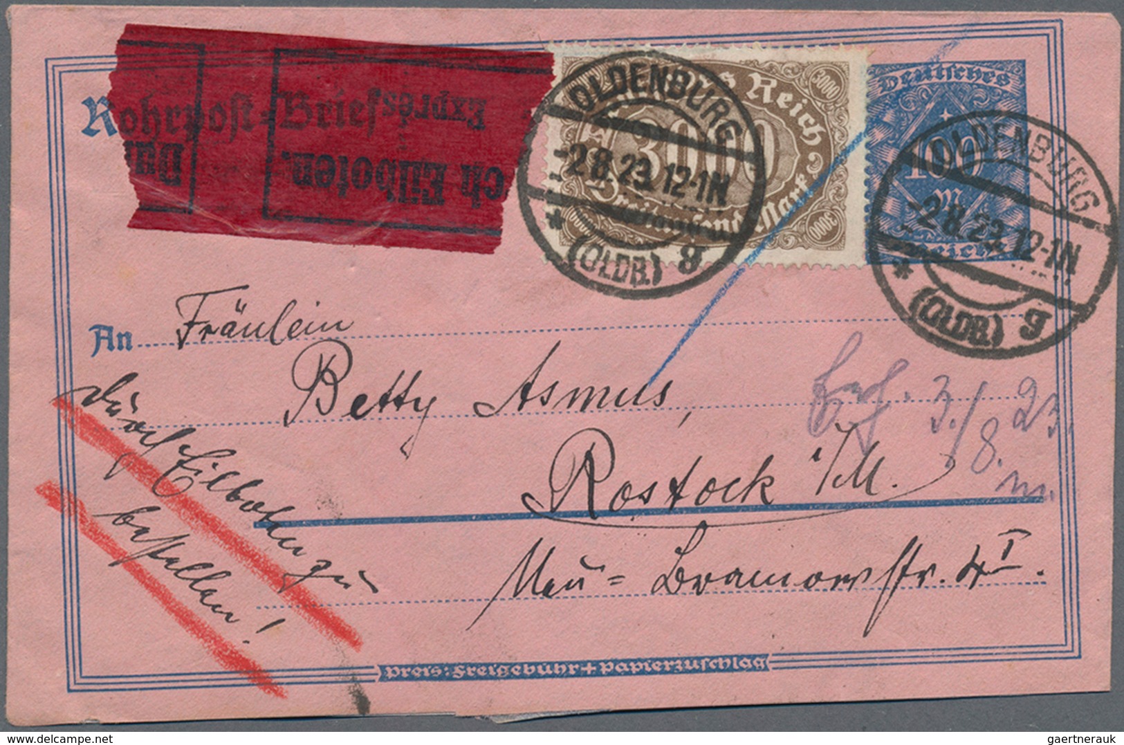 Deutsches Reich - Inflation: 1919/1923, vielseitige Partie von ca. 400 Briefen, Karten und gebraucht