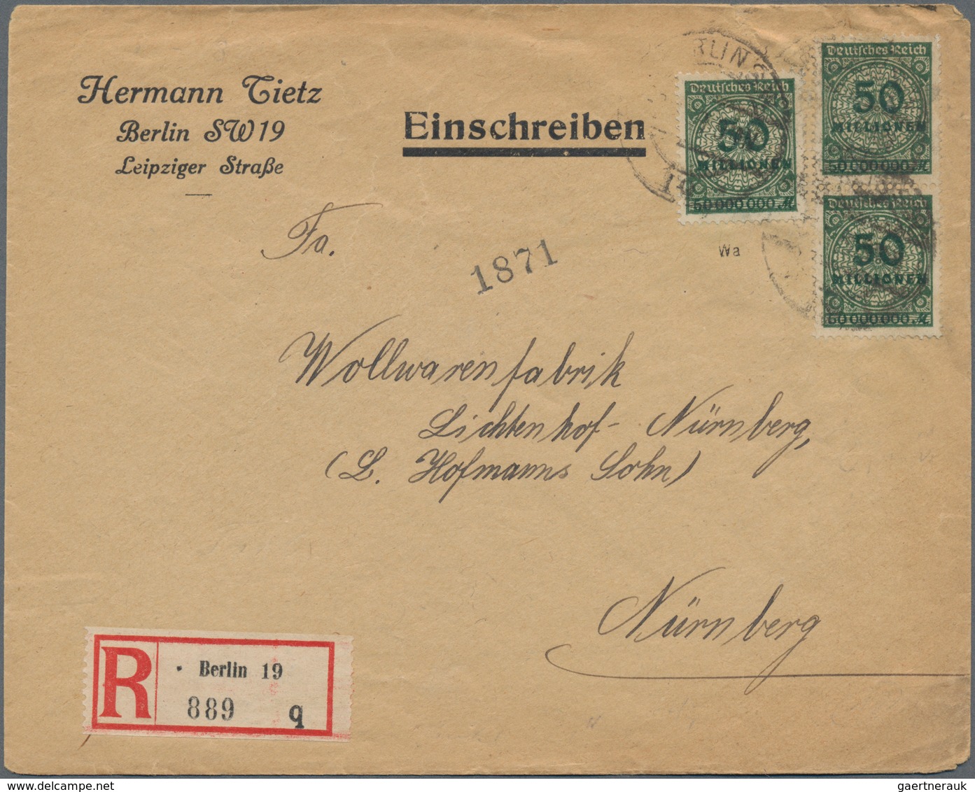 Deutsches Reich - Inflation: 1921/1923, Vielseitige Partie Von Ca. 180 Briefen Und Karten, Soweit Er - Verzamelingen