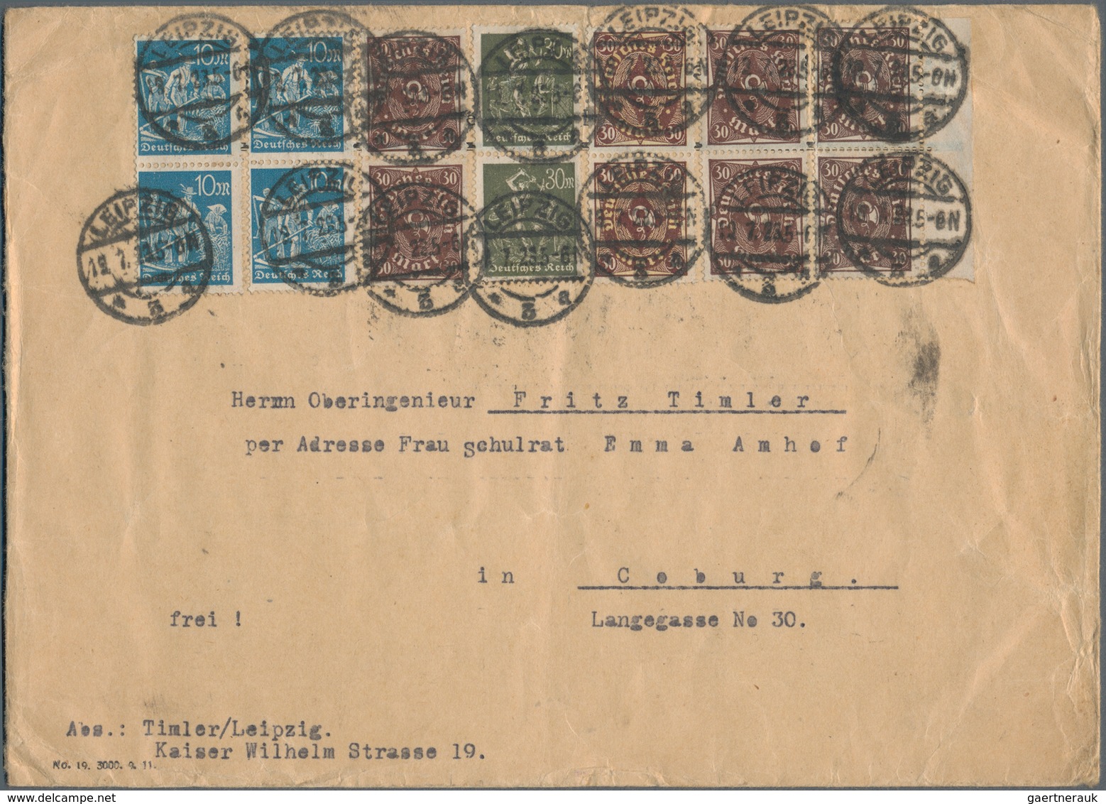 Deutsches Reich - Inflation: 1921/1923, vielseitige Partie von ca. 180 Briefen und Karten, soweit er