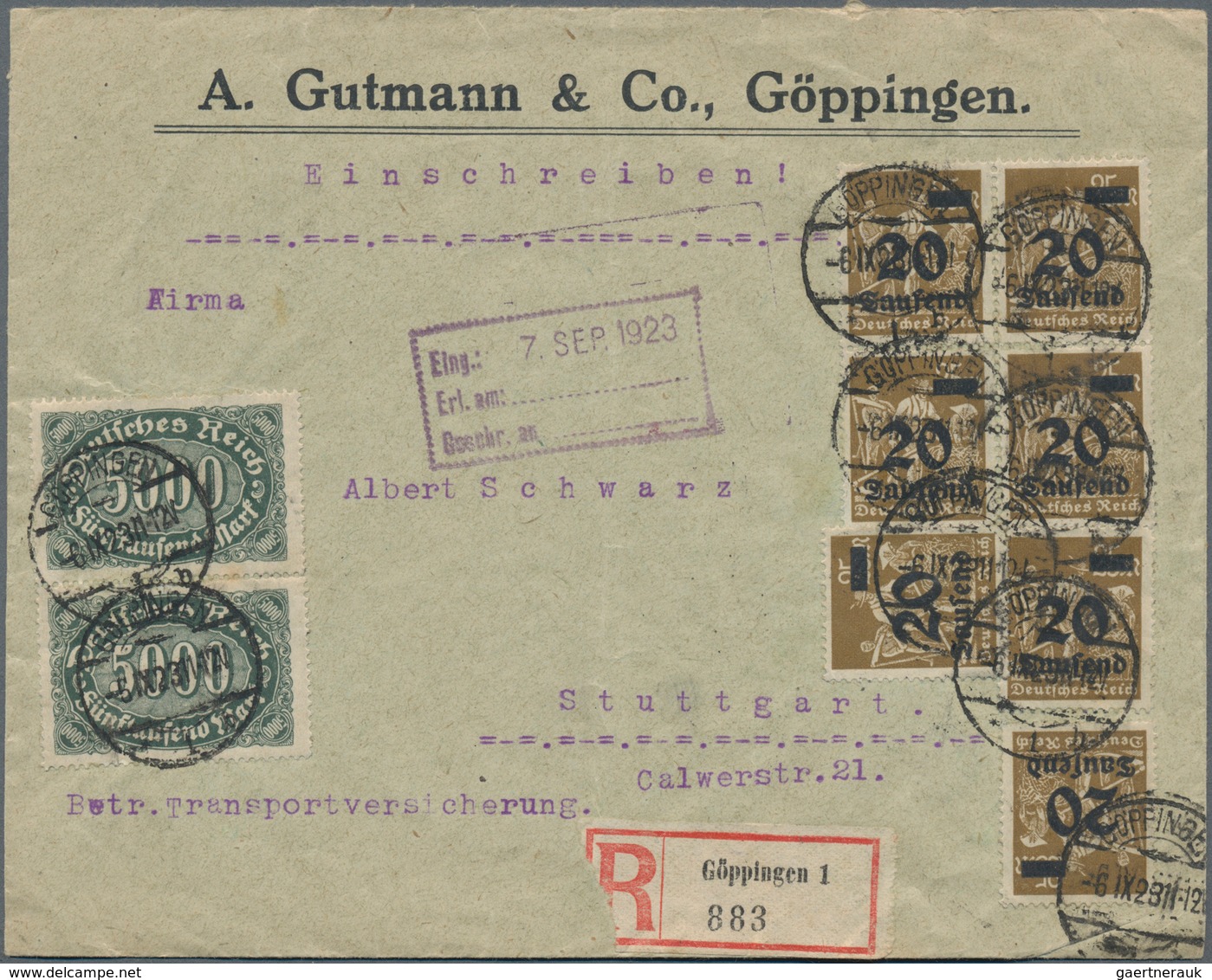 Deutsches Reich - Inflation: 1921/1923, vielseitige Partie von ca. 180 Briefen und Karten, soweit er
