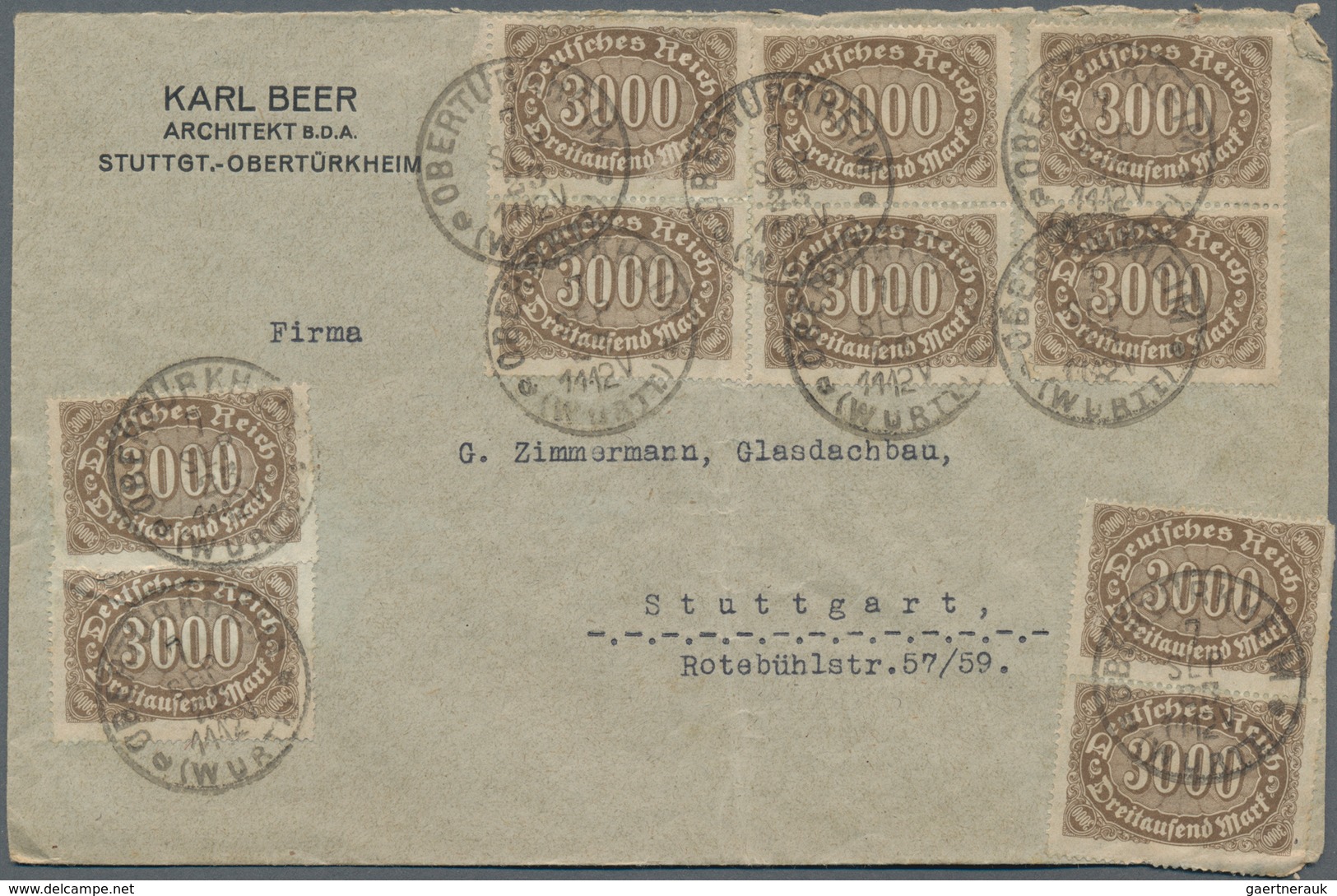 Deutsches Reich - Inflation: 1921/1923, vielseitige Partie von ca. 180 Briefen und Karten, soweit er