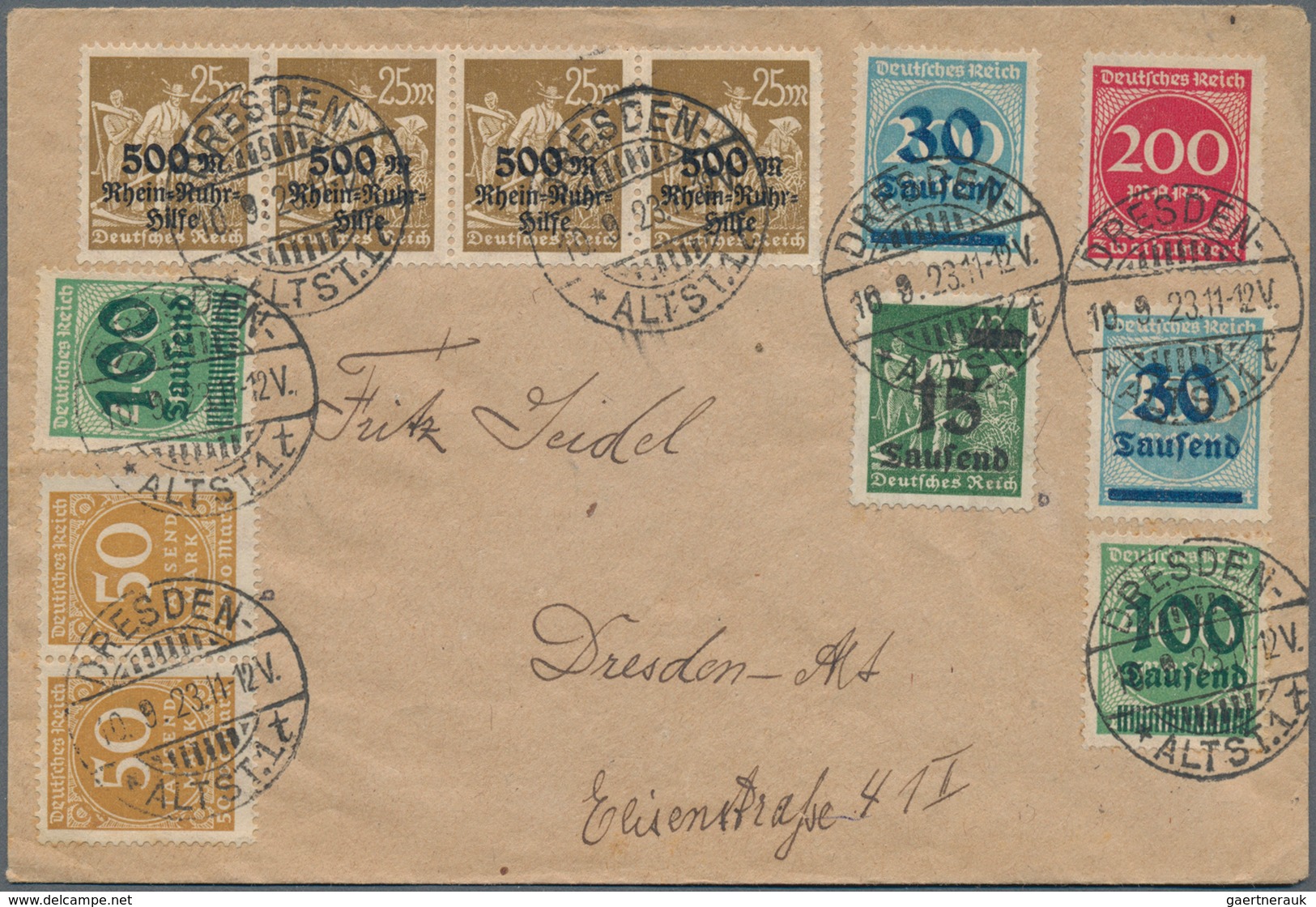 Deutsches Reich - Inflation: 1921/1923, vielseitige Partie von ca. 180 Briefen und Karten, soweit er