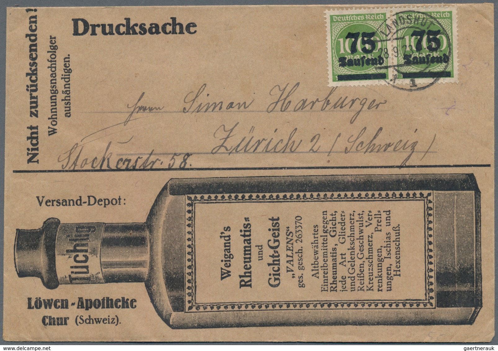 Deutsches Reich - Inflation: 1921/1924, reichhaltiger Sammlungsbestand mit ca.270 Belegen, dabei vie