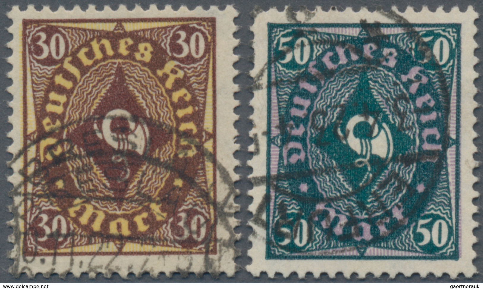 Deutsches Reich - Inflation: 1922, Posthorn, Lot Von Zehn Gestempelten Marken Je Gepr. Infla: MiNr. - Verzamelingen