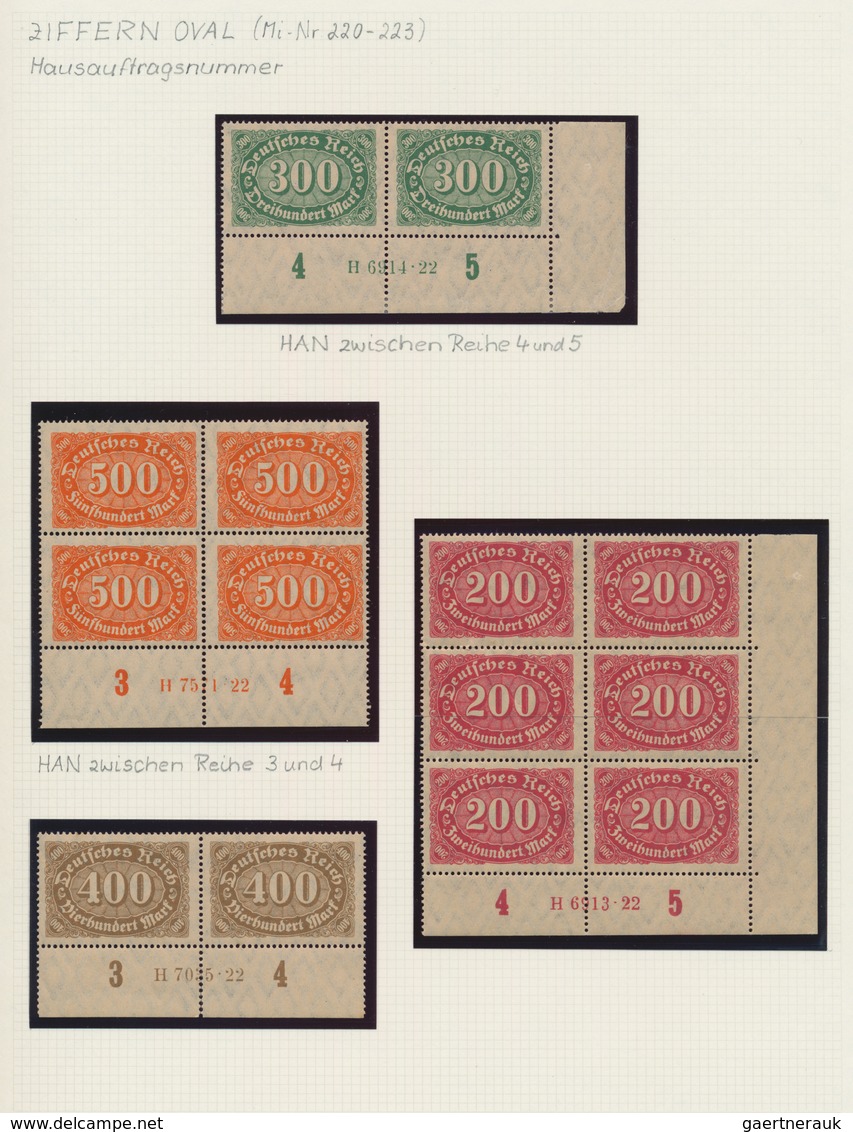 Deutsches Reich - Inflation: 1922/1923, Queroffset Wz. 1+2, Postfrische Spezialsammlung Mit Ca. 840 - Colecciones